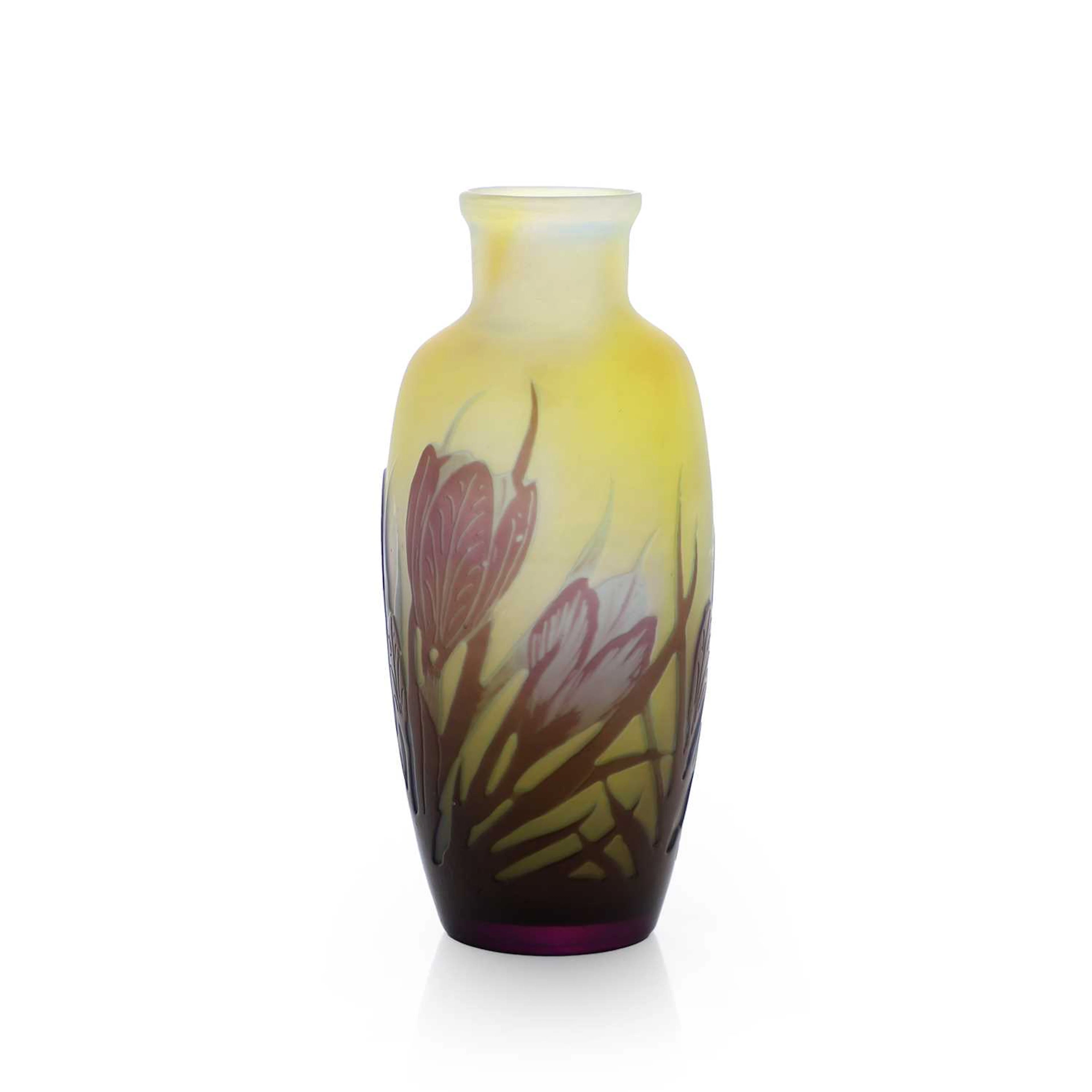 Émile Gallé (French, 1846-1904) a cameo glass vase, early 20th century, French