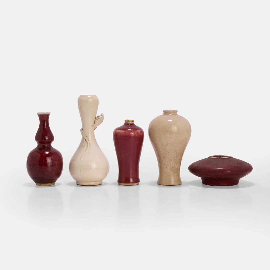 Five Chinese monochrome vases Qing dynasty or later