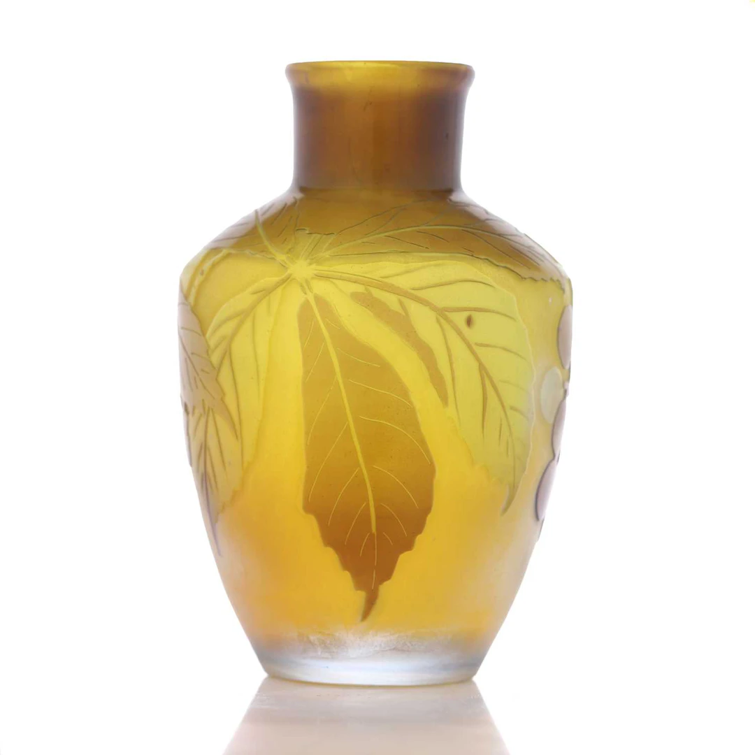 Émile Gallé (French, 1846-1904) a miniature cameo glass vase, early