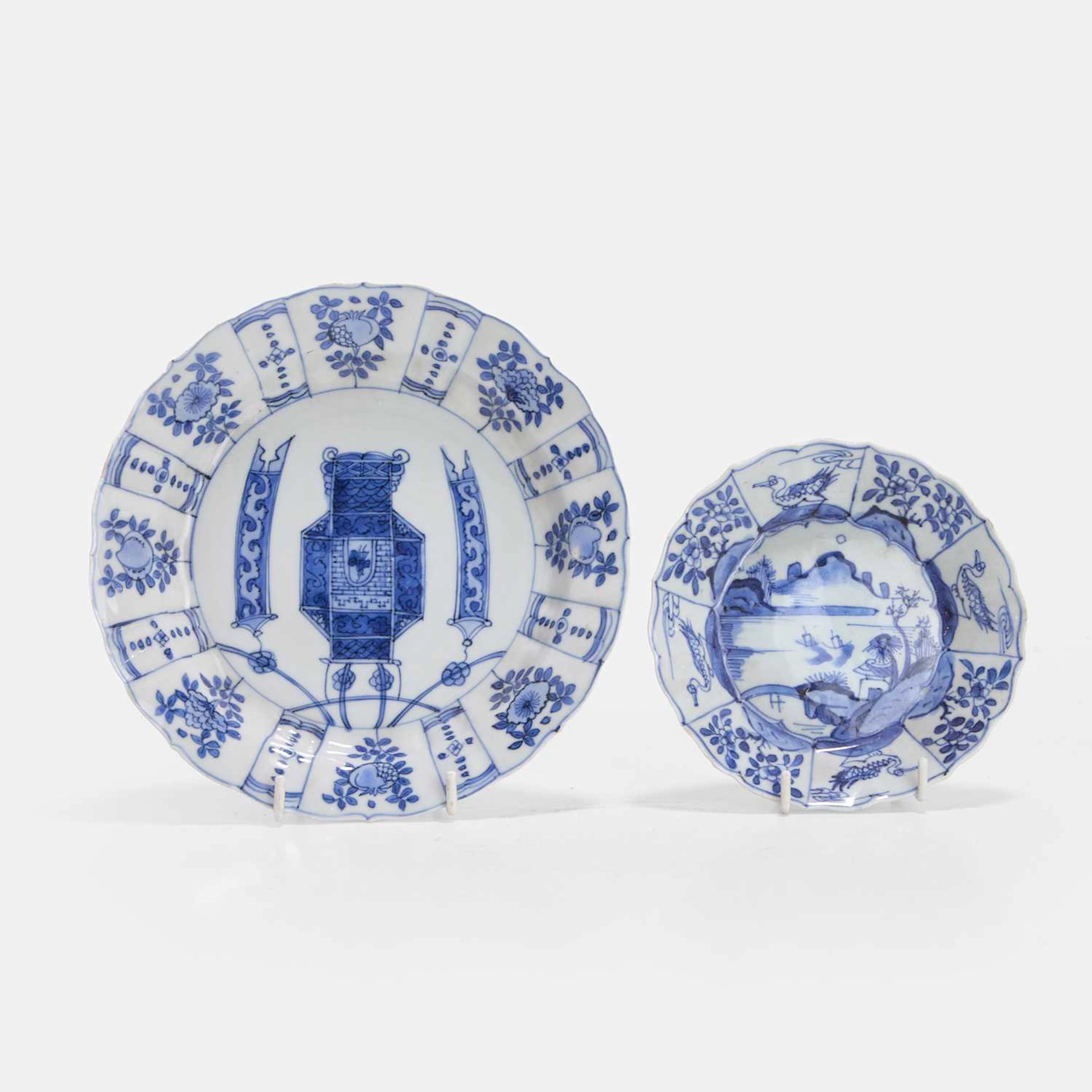 Two Chinese blue and white dishes Kangxi (1662-1722)