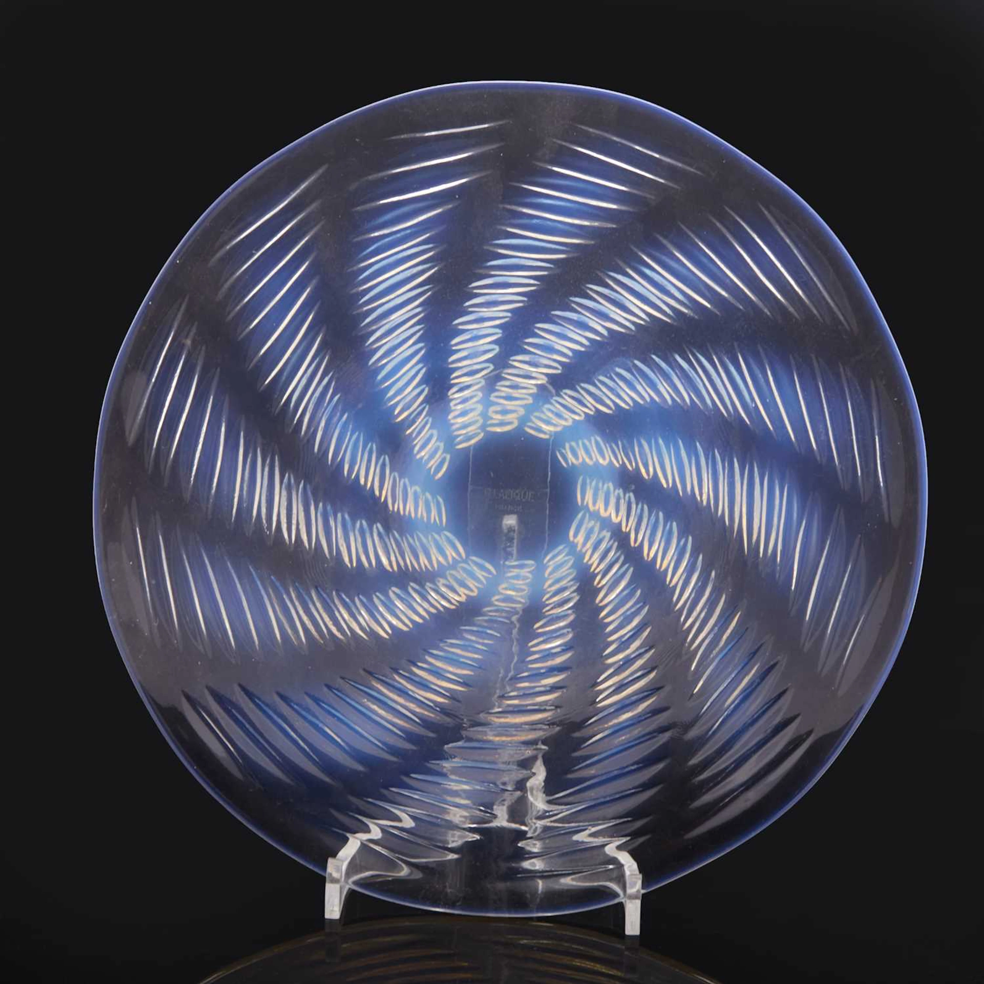 René Lalique (French, 1860-1945) an 'Ondes No. 2' plate, No. 3294