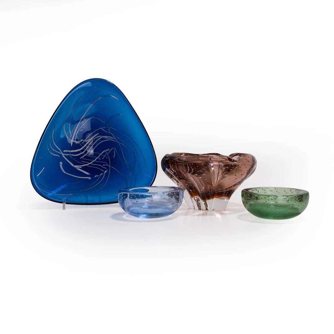 A collection of Whitefriars glass bowls mid-20th century