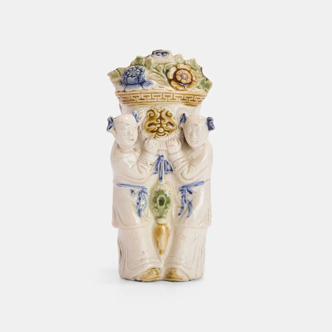 A Chinese biscuit porcelain wall vase 19th century
