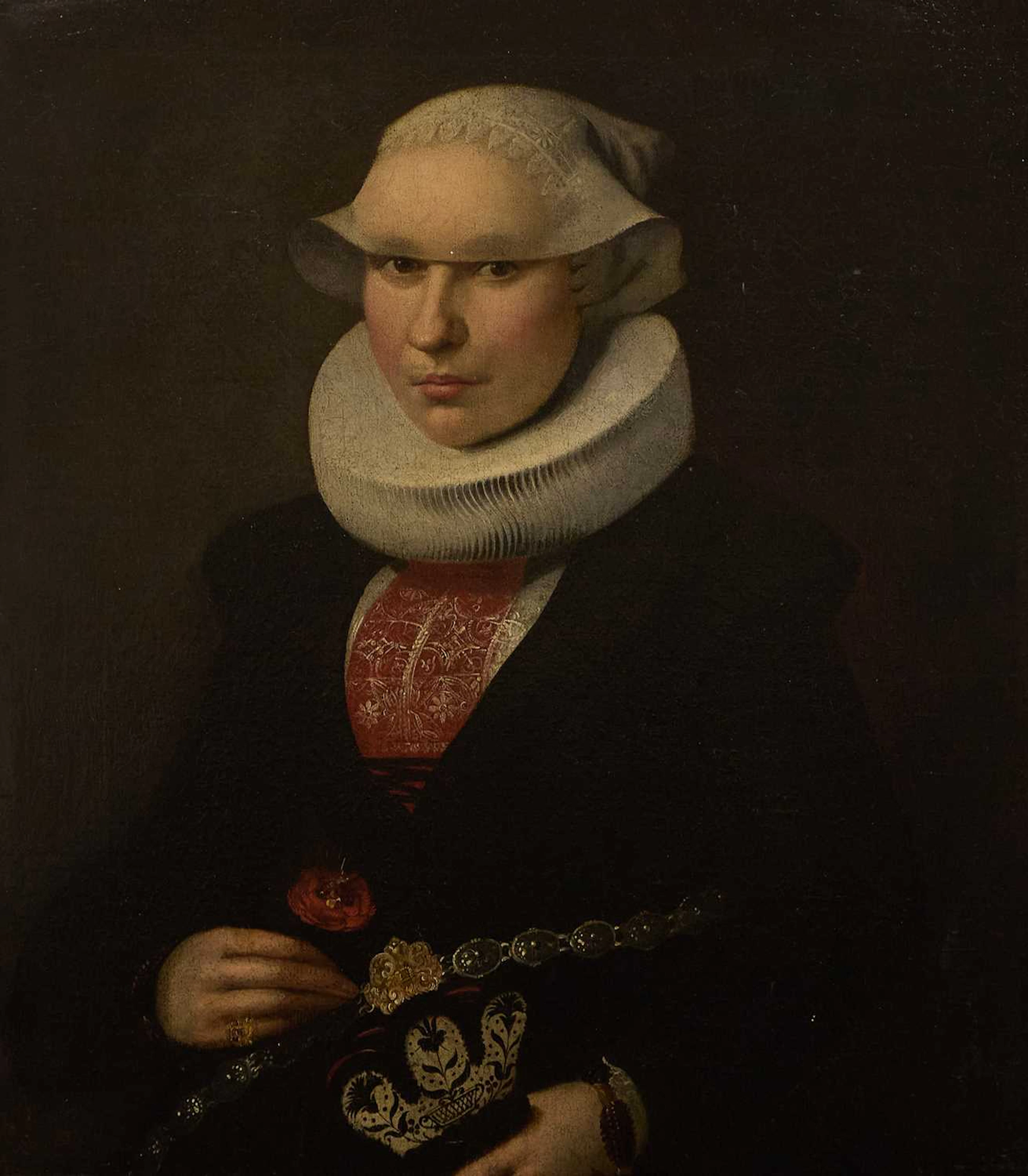 German School, early 17th century Portrait of a young lady, half-length