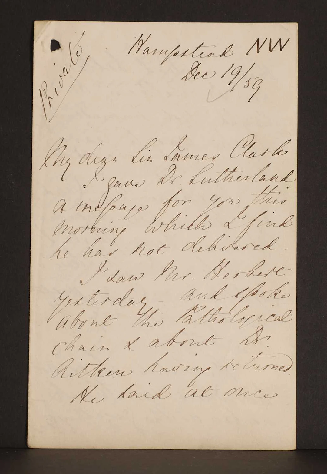 Florence NIGHTINGALE- Autograph Letter SIGNED (To Sir James Clark). 4 pages.