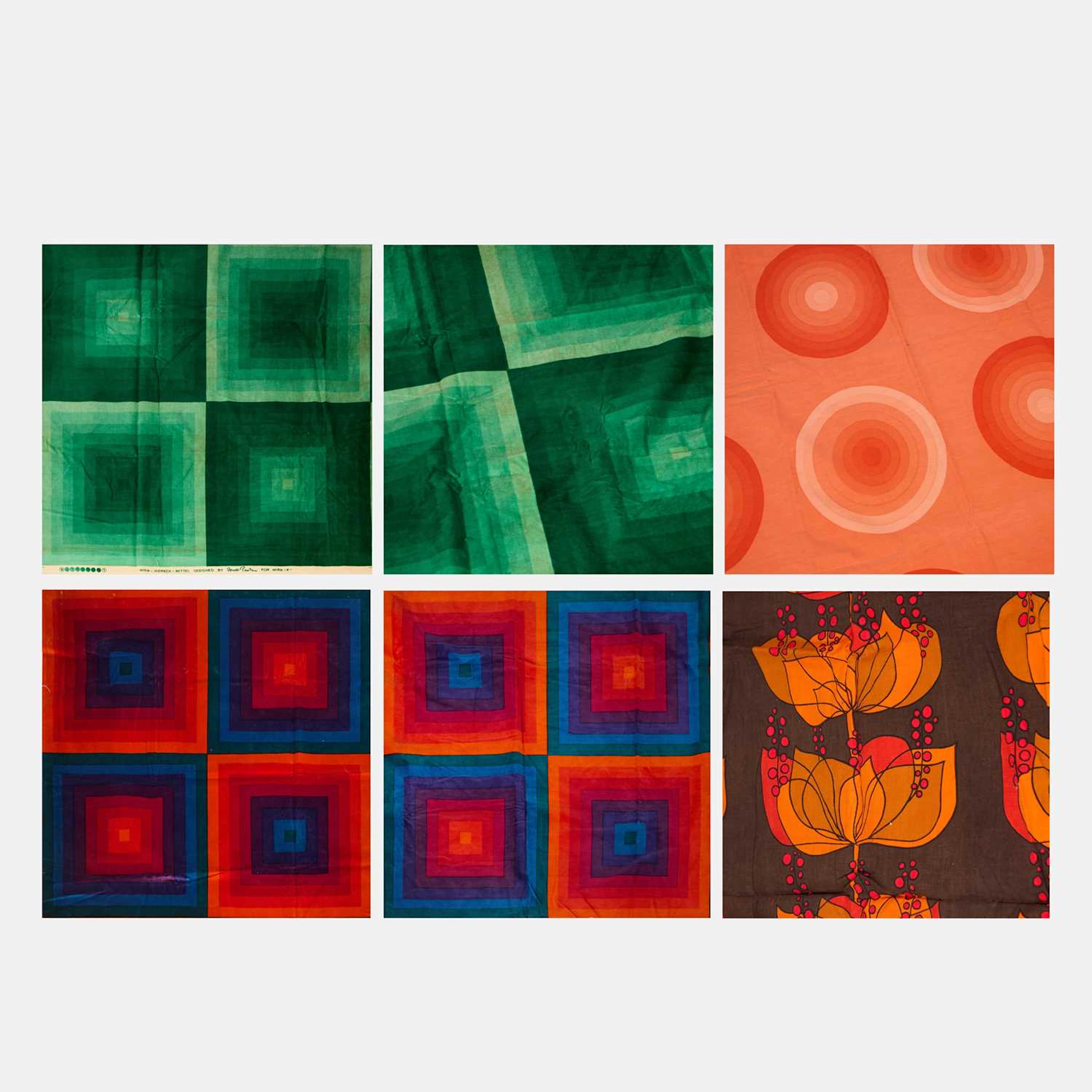 Verner Panton (Danish, 1926-1998) a group of six 'Mira' fabrics