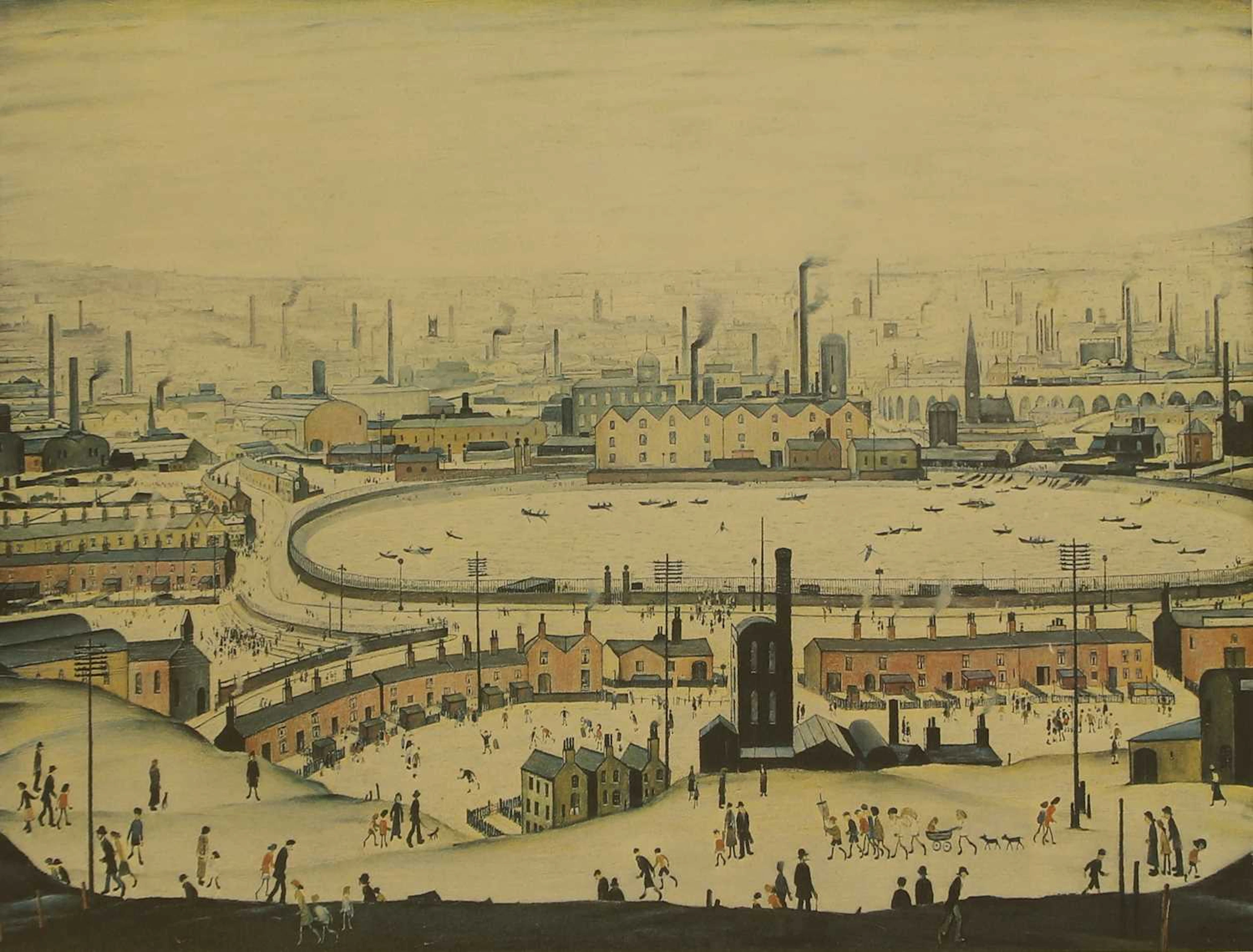 ▲ Laurence Stephen Lowry RA (British, 1887-1976) ‘The Pond’, 1974