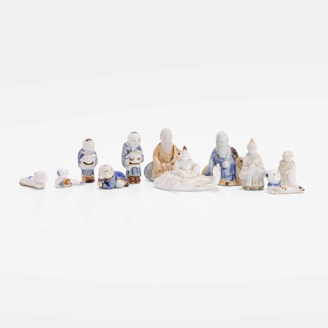A collection of Japanese Hirado ware figures Meiji period (1868-1912)