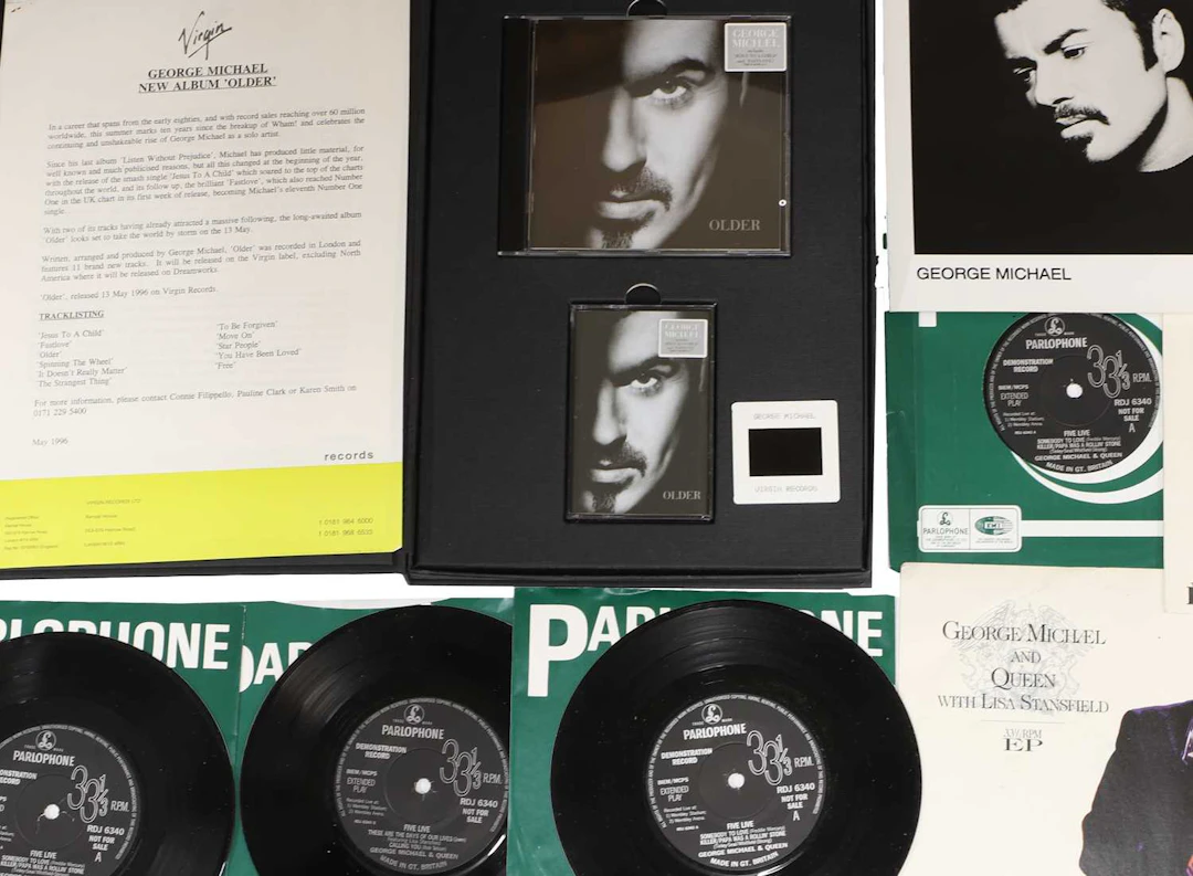 A presentation box launching the album 'Older' by Virgin Records, May 1996