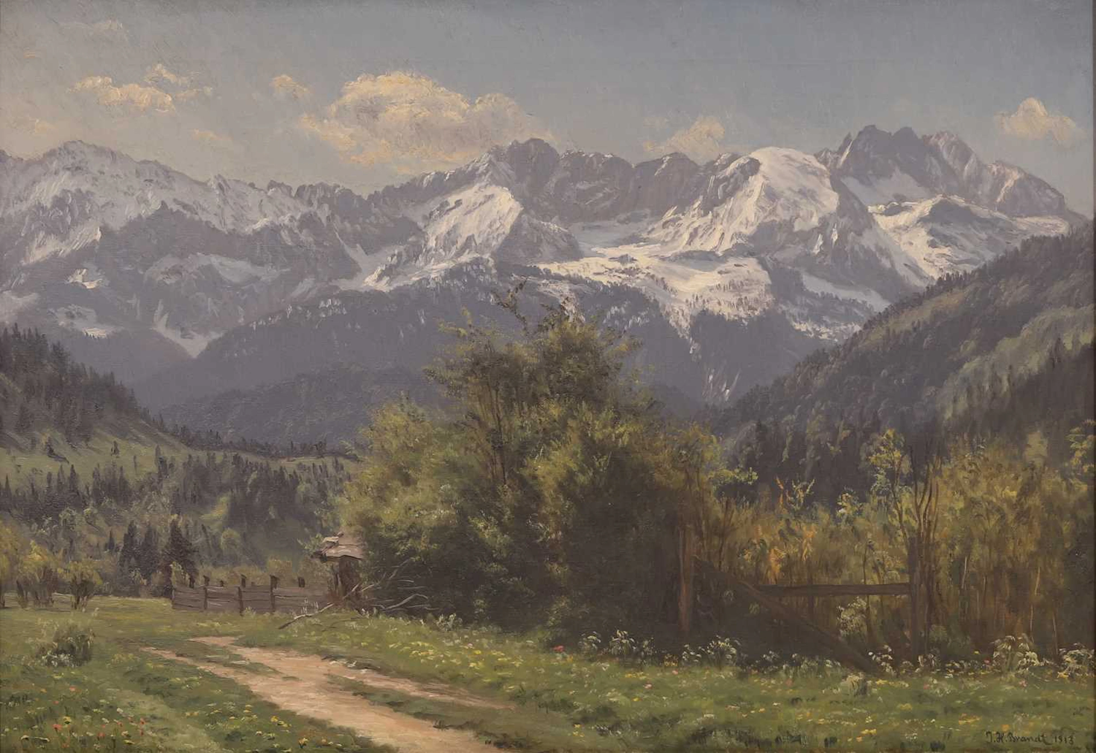 Johannes Herman Brandt (Danish, 1850-1926) Mountain view