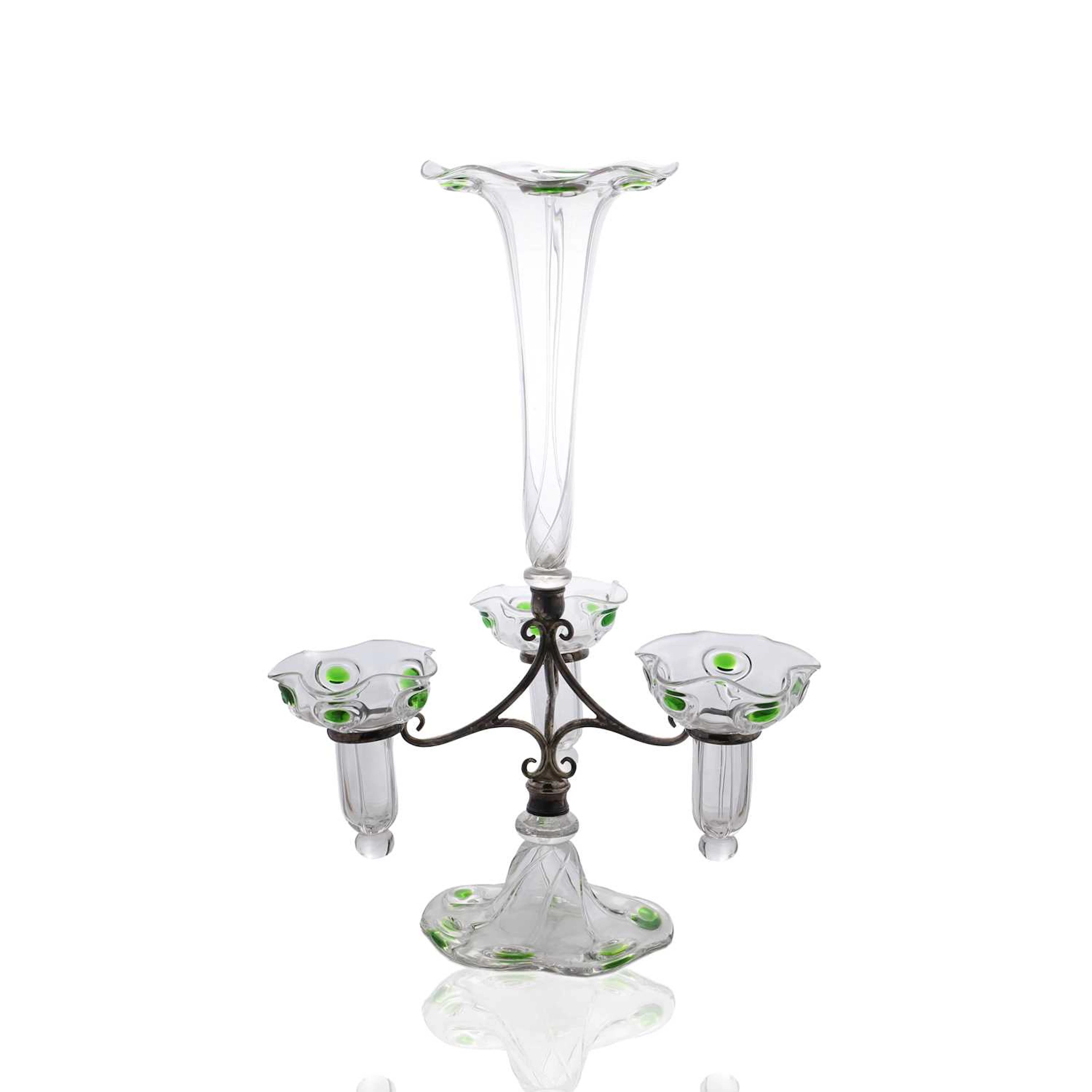 A Stuart & Son glass epergne circa 1905, Stourbridge