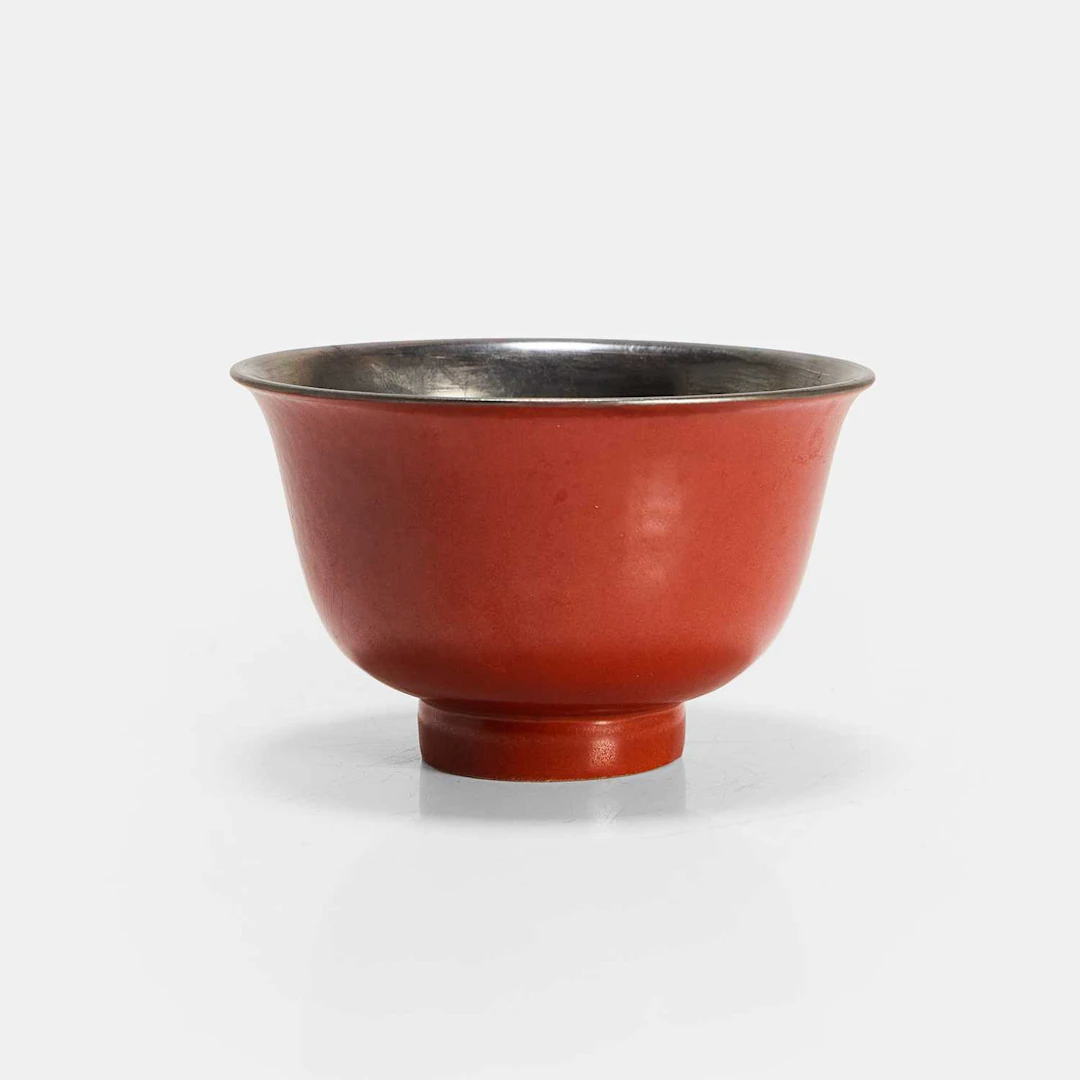 A Chinese iron-red cup Qing dynasty (1644-1911)