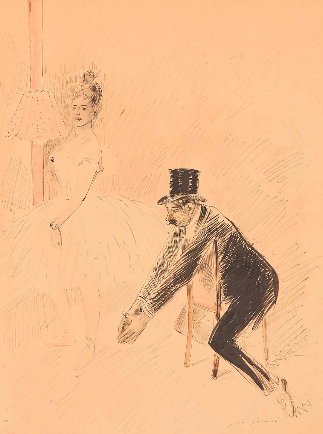 Jean-Louis Forain (French,1852-1931) 'La Rendezvous'