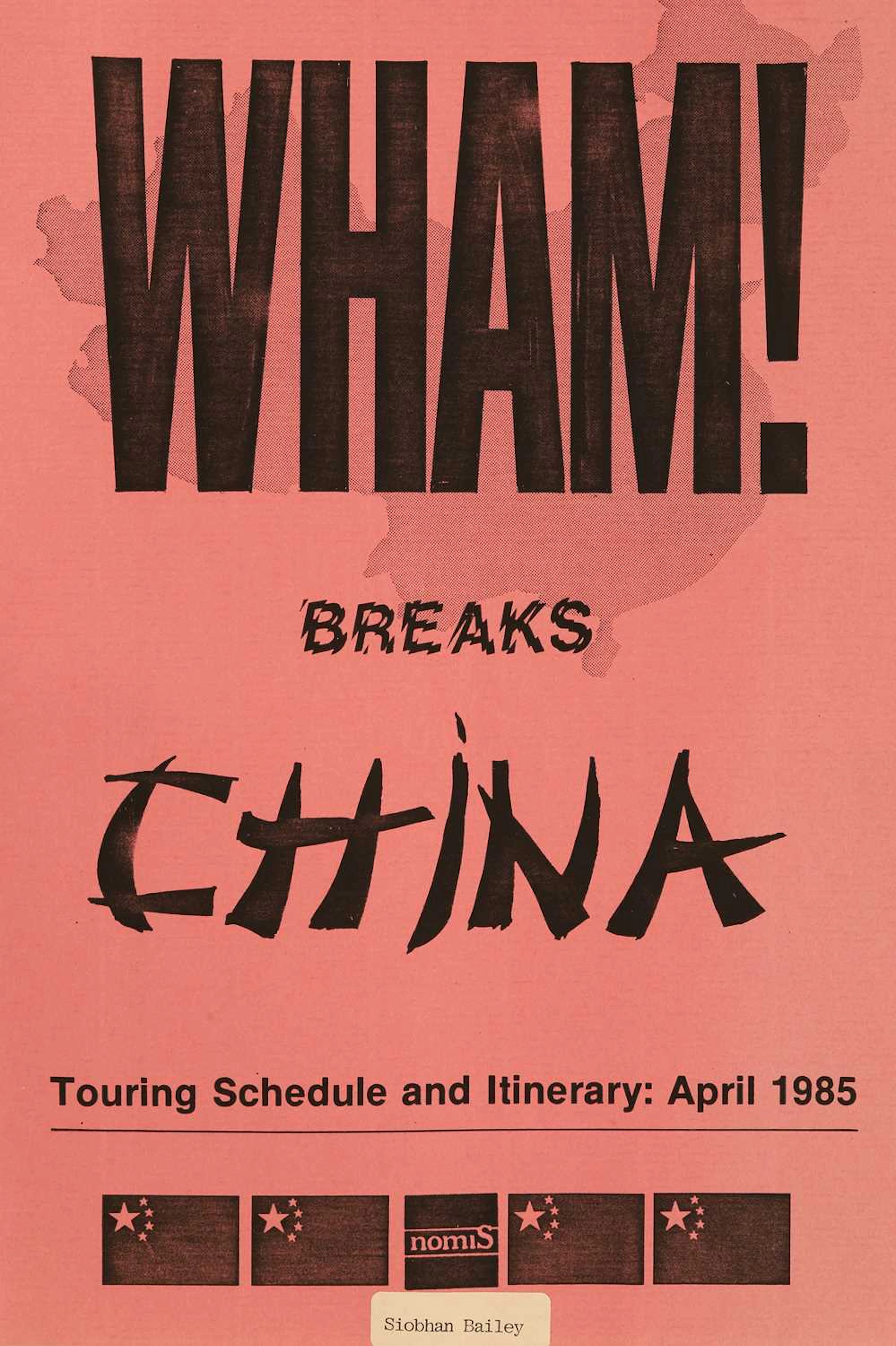 'Wham! Breaks China' a touring schedule and itinerary, 1985