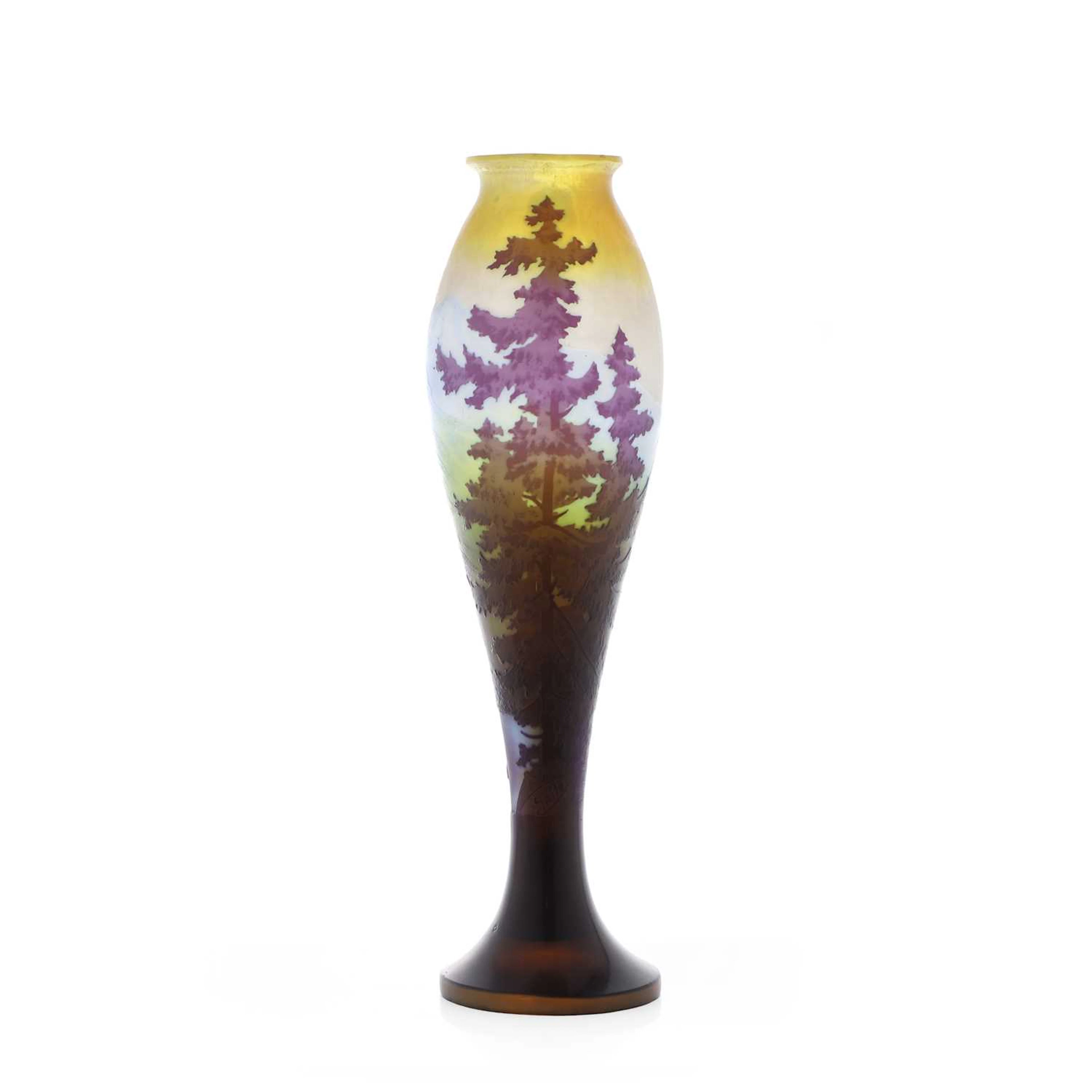 Émile Gallé (French, 1846-1904) a cameo glass 'Paysage' vase, early