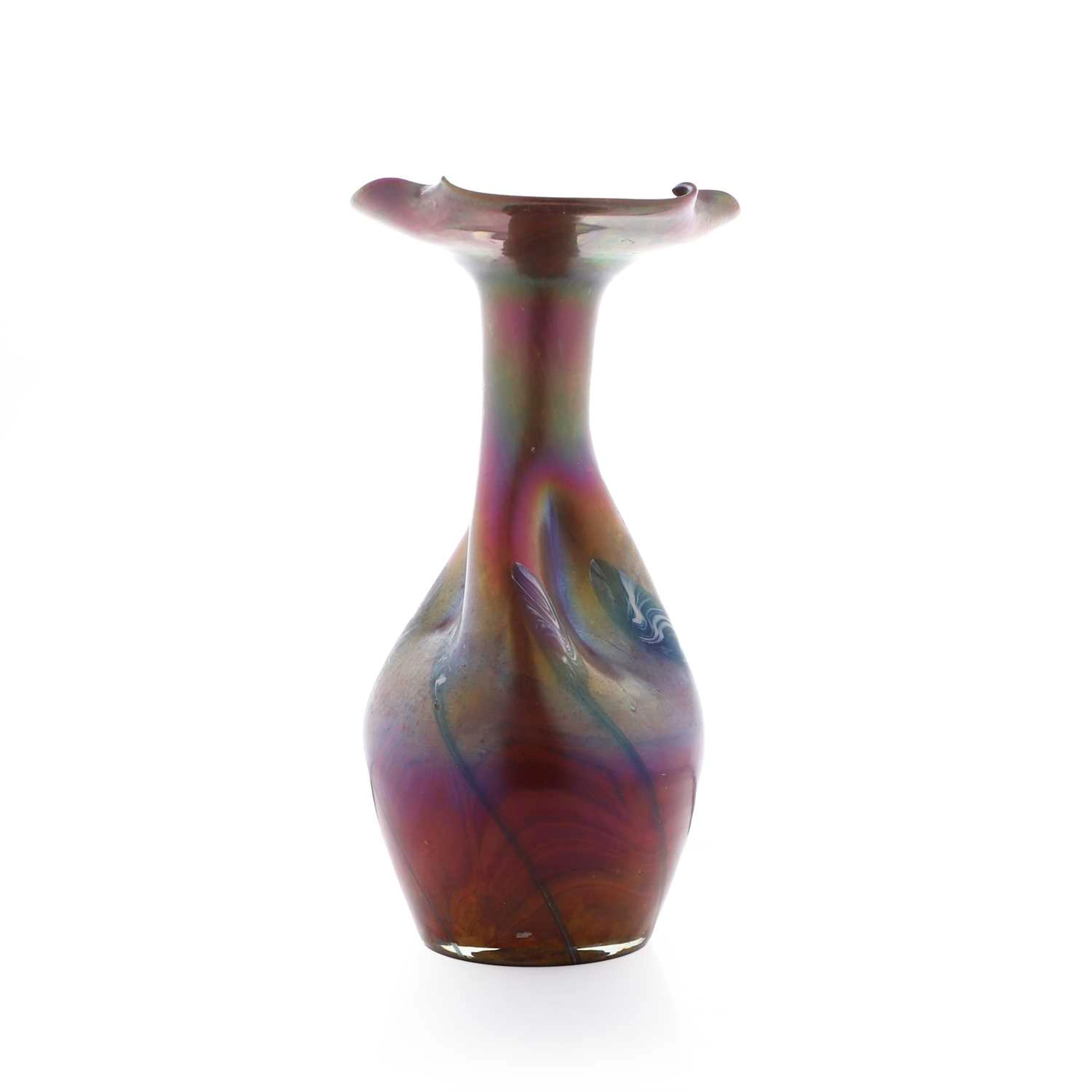 An iridescent glass vase in the manner of Rindskopf, 20th century, Bohemian