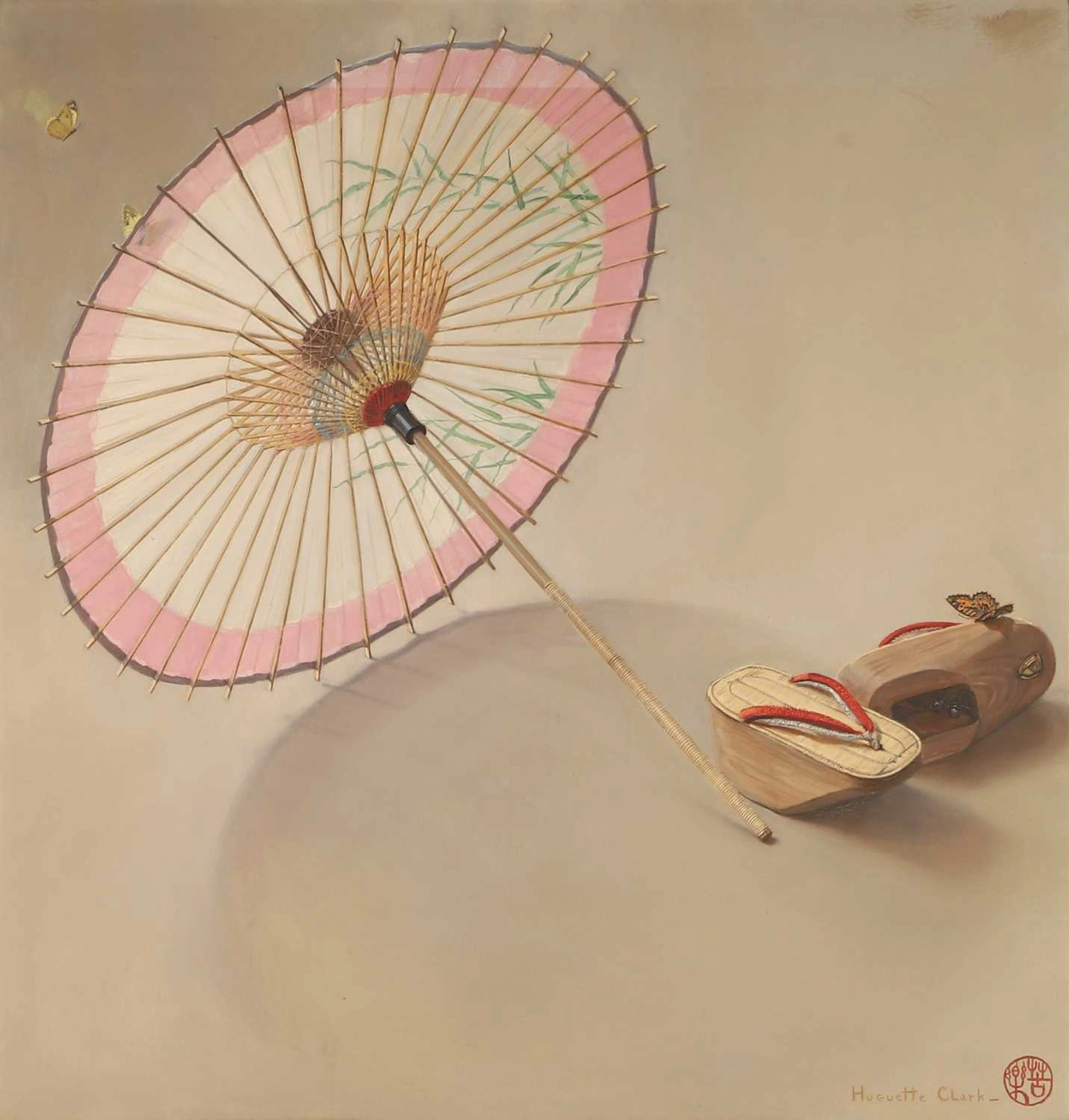 Huguette Clark (American, 1906-2011) Still life with a Japanese parasol