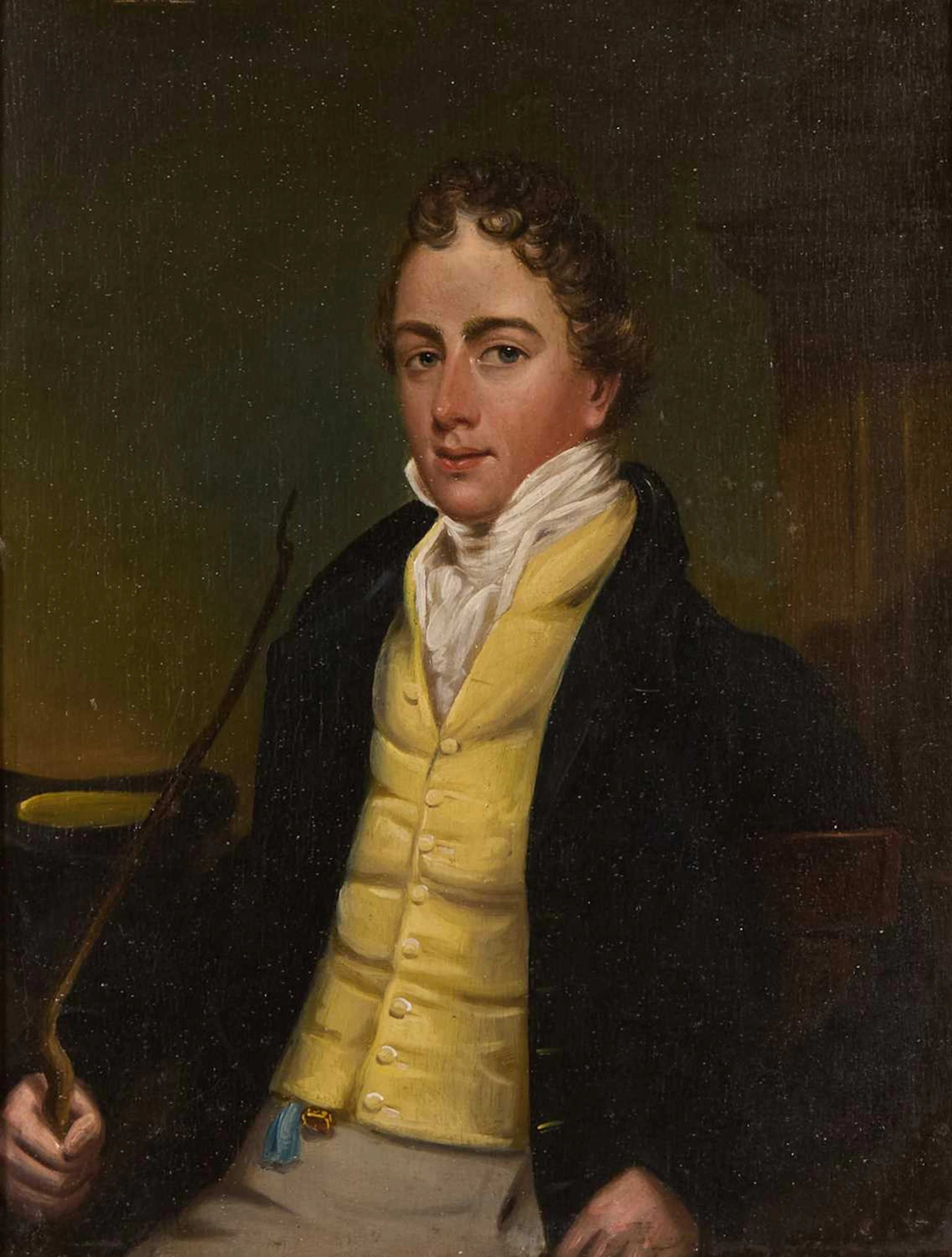 English School, circa 1820 Portrait of a young man, half-length seated