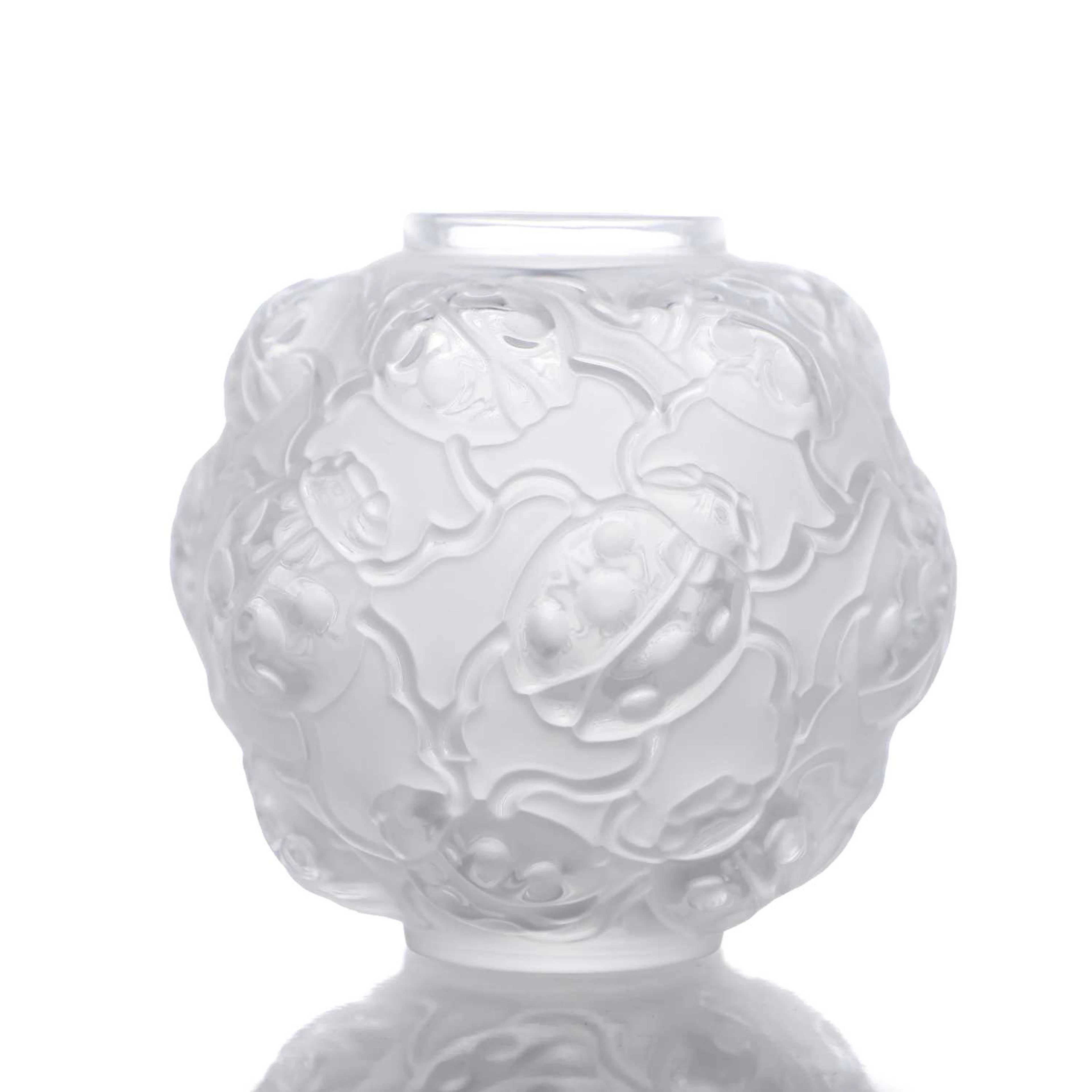 A Lalique 'Coccinelles' pattern vase of recent manufacture, French