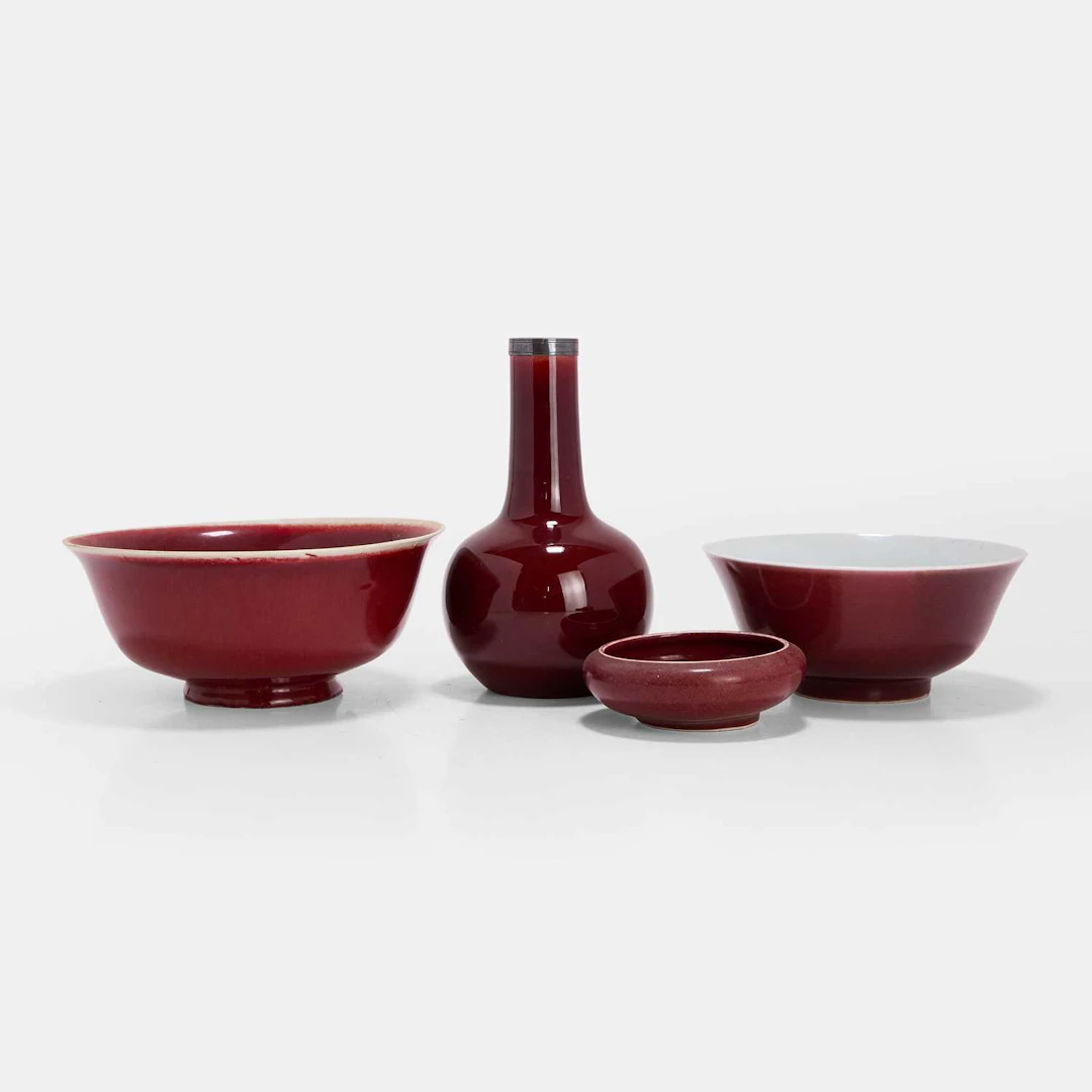A collection of Chinese red-glazed porcelain 20th century