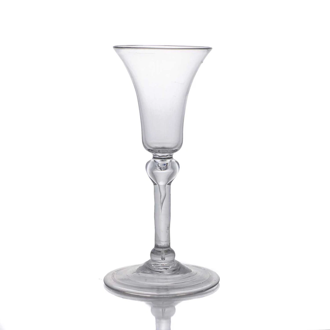 A light baluster wine glass circa 1730