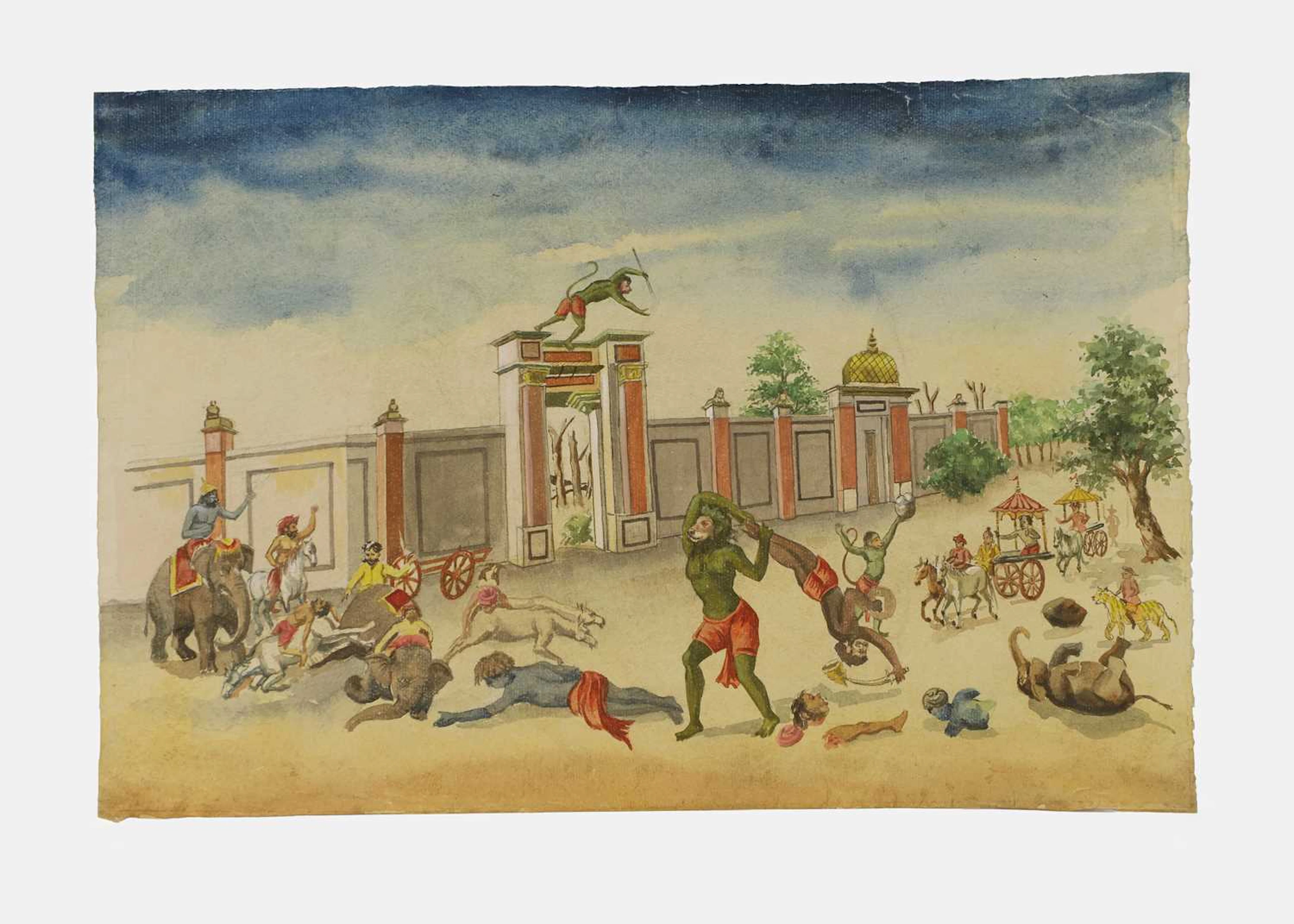 An illustrated series from the 'Ramayana' circa 1820s, India, West