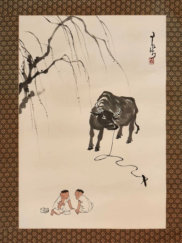 A Chinese gouache painting 20th century