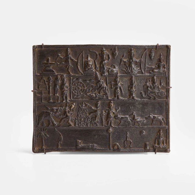 An Indian bronze plaque late 18th/early 19th century, Southeastern