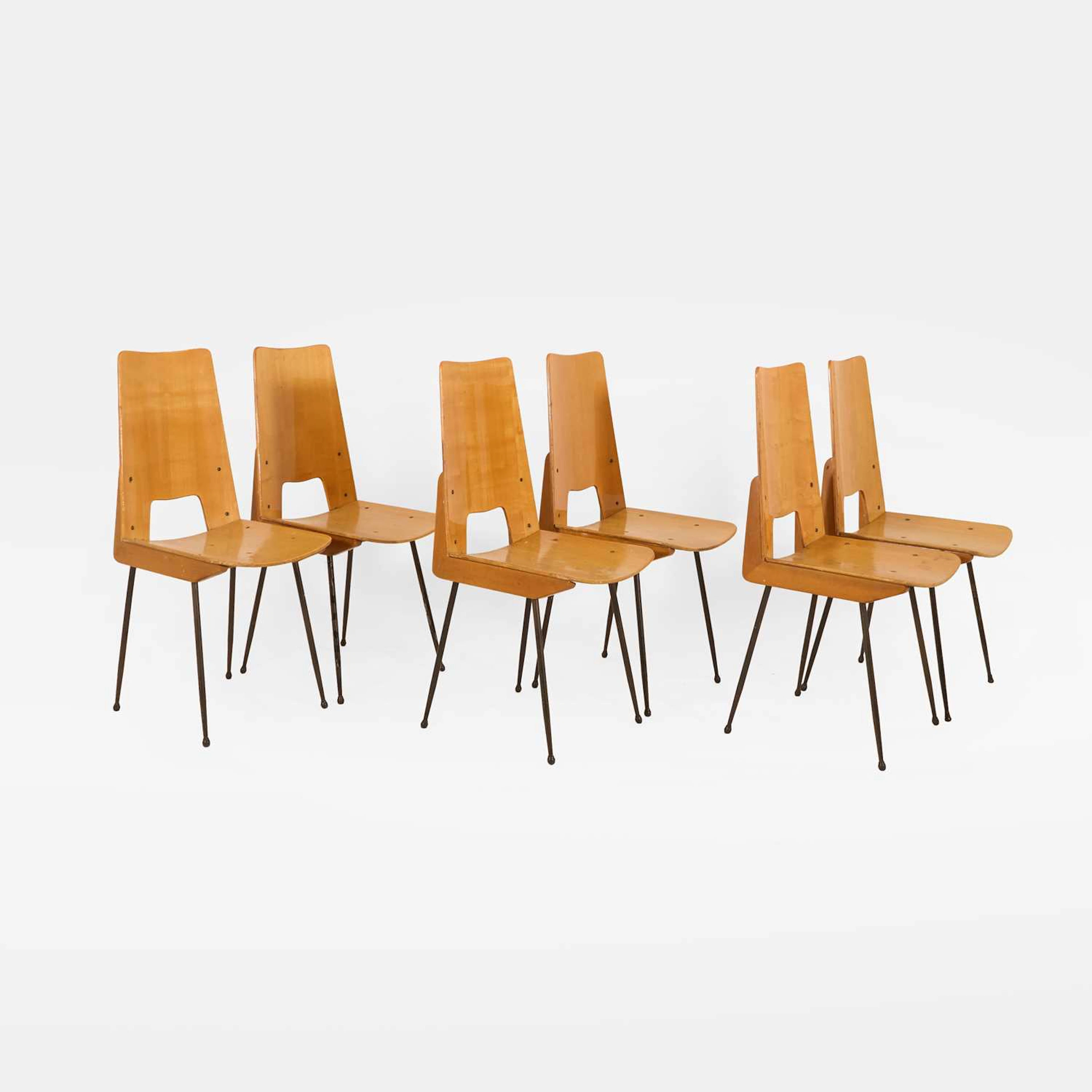 Carlo Ratti (Italian, 1890-1961) for Legni Curvati a set of six chairs