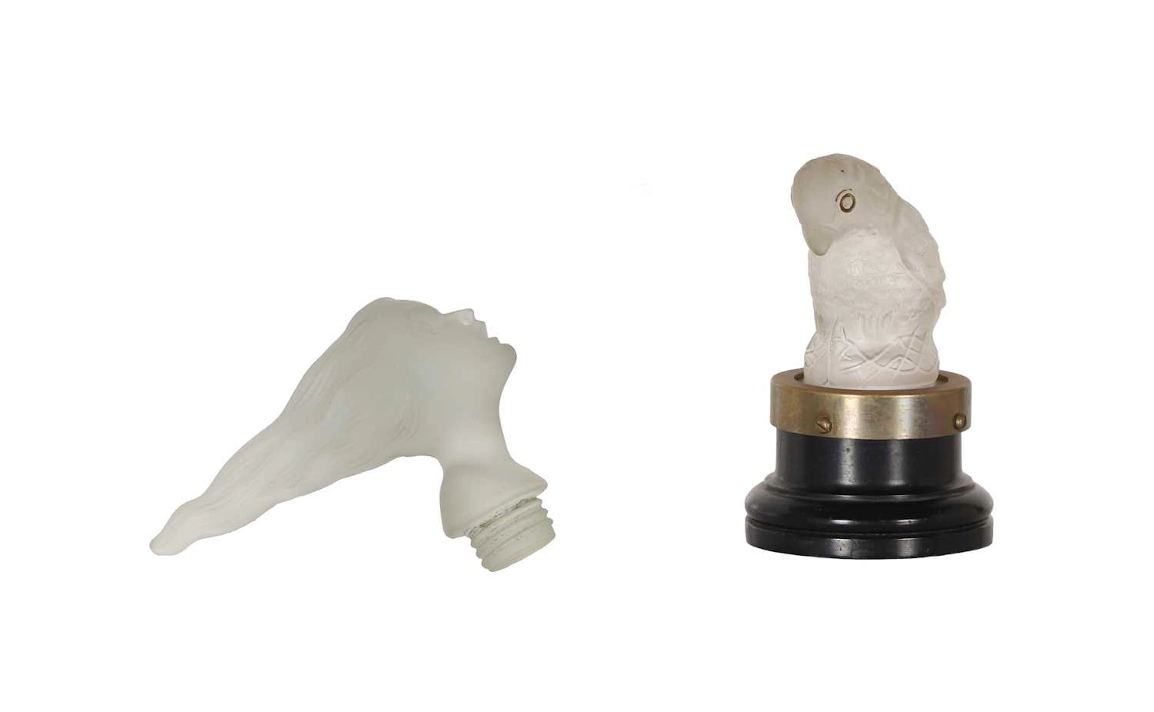 A pair of glass mascots 1930s and later