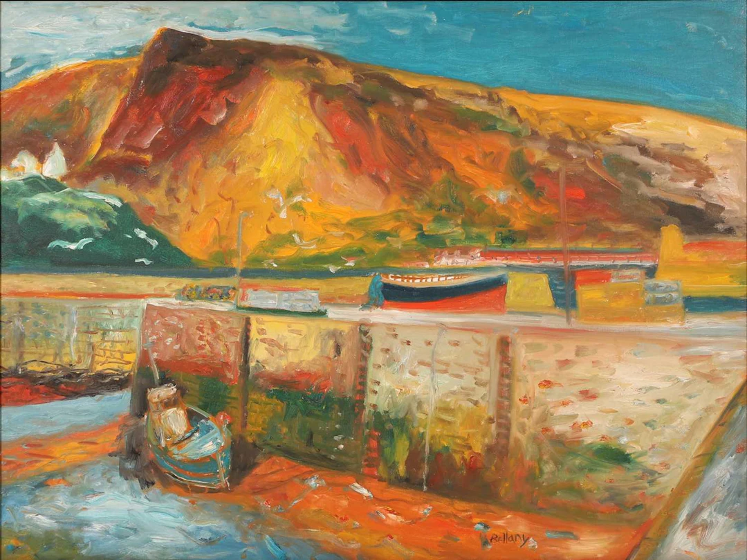 ▲ John Bellany RA (British, 1942-2013) Harbour landscape