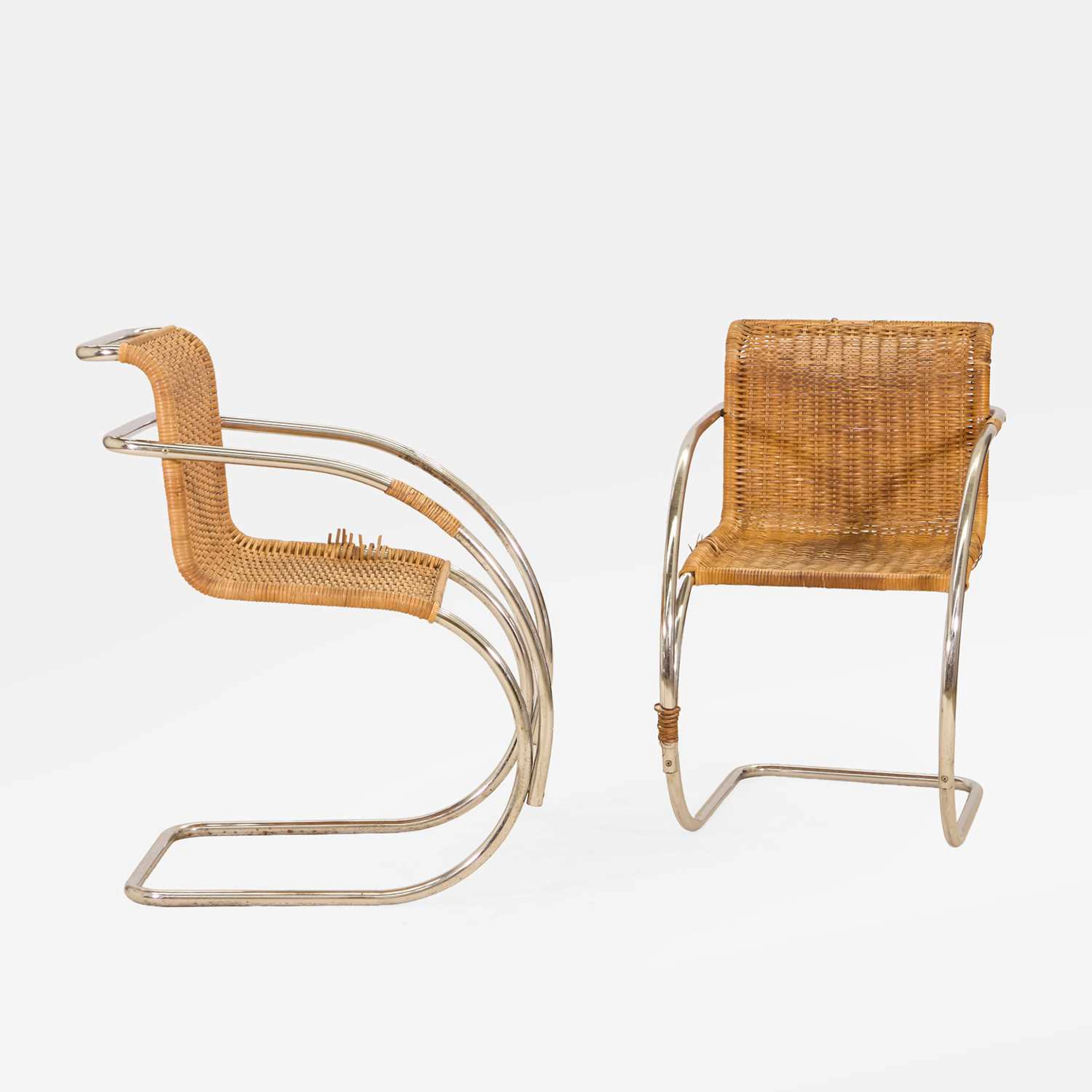 After Ludwig Mies van der Rohe a pair of 'MR20' chairs