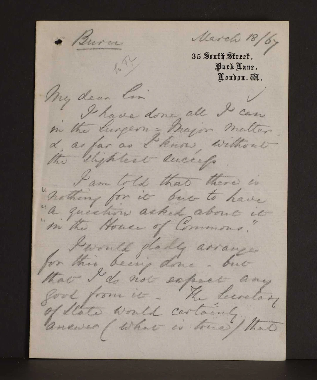 Florence NIGHTINGALE- Autograph Letter SIGNED (To Sir Thomas Longmore). 3 pages