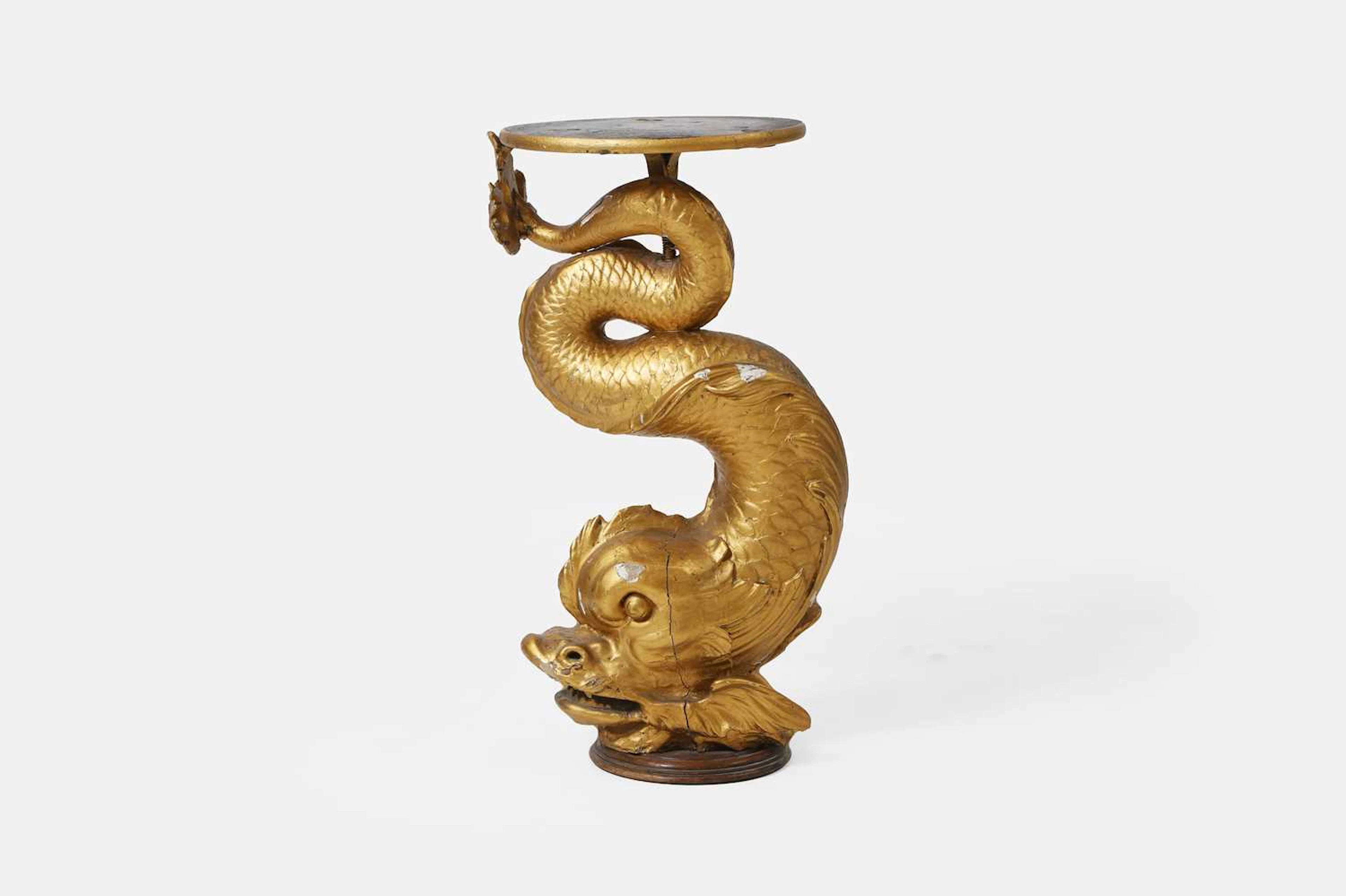 A giltwood side table probably 18th century and later