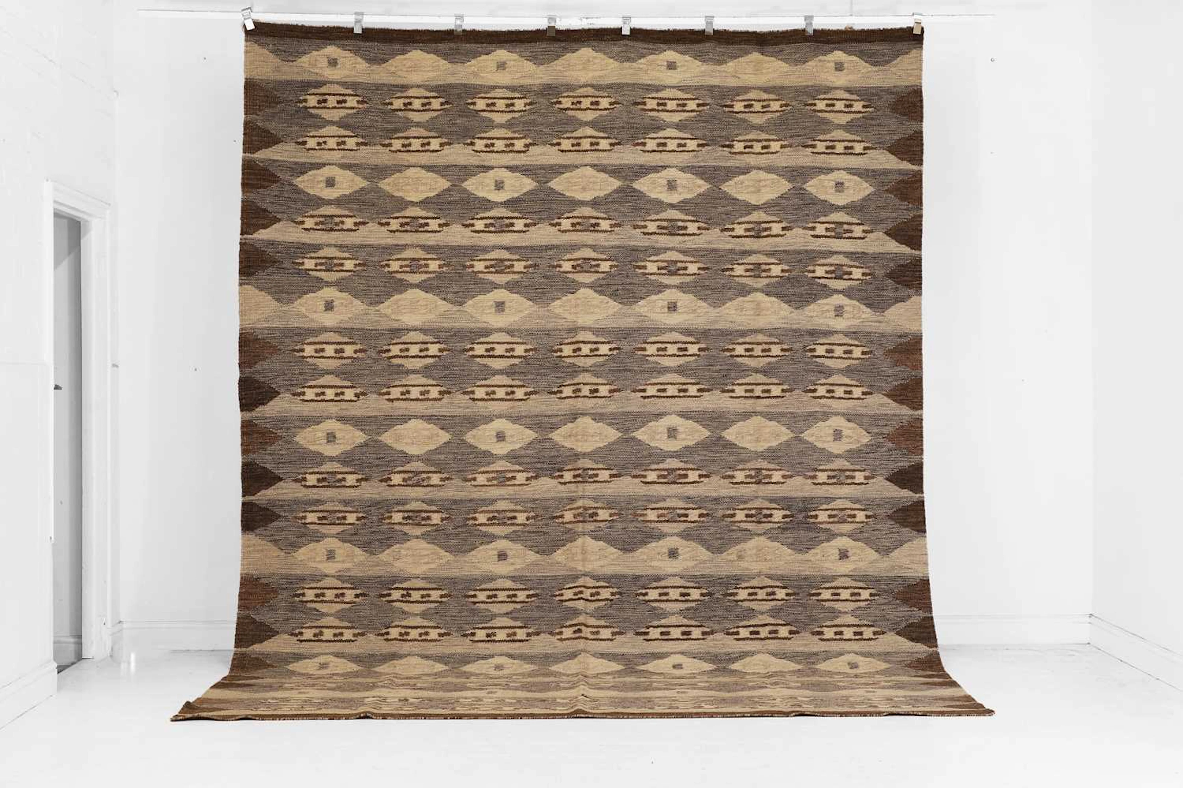 A flat-weave wool carpet of Scandinavian design of recent manufacture