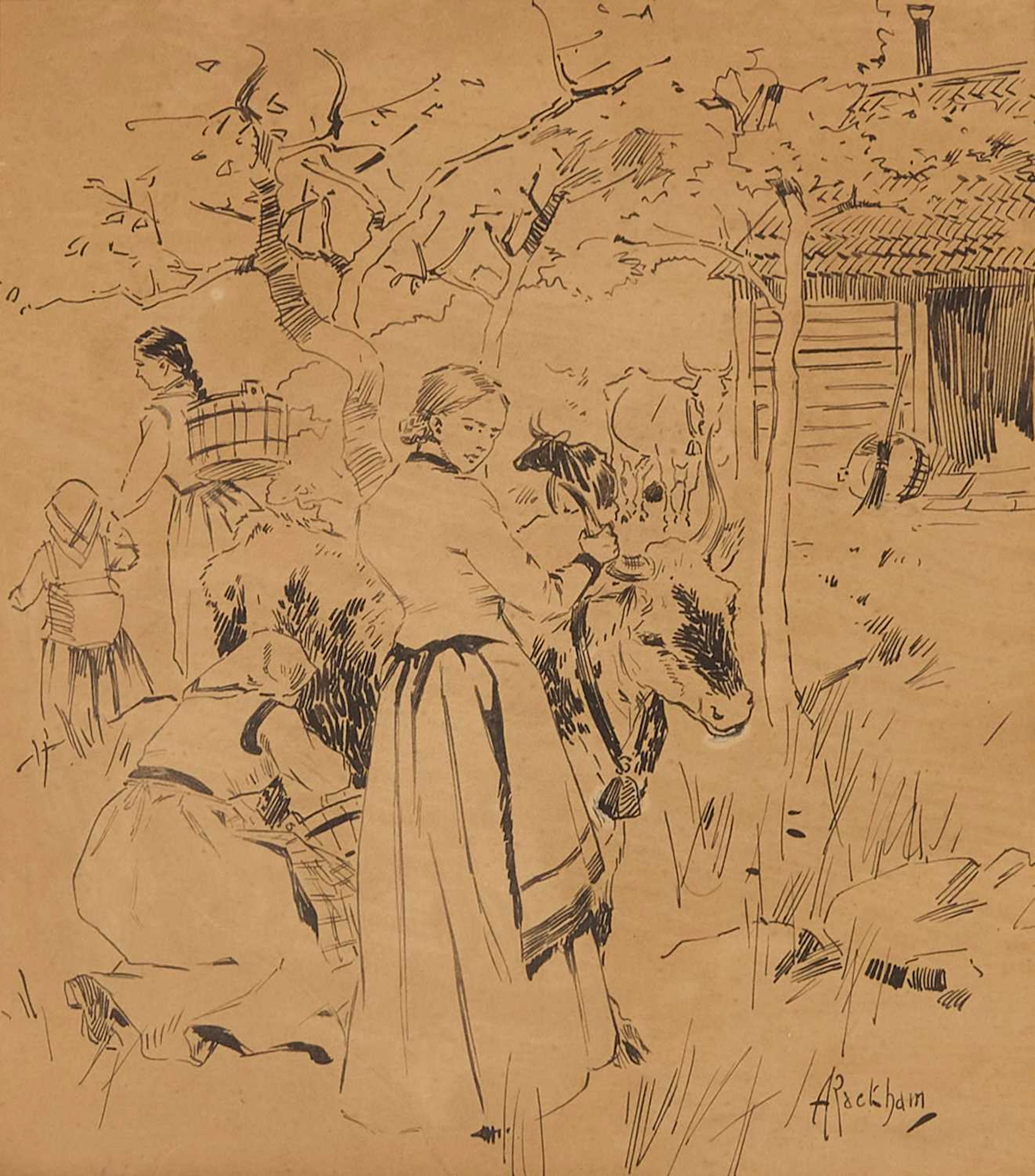 Arthur Rackham RWS (British, 1867-1939) An illustration of an agricultural