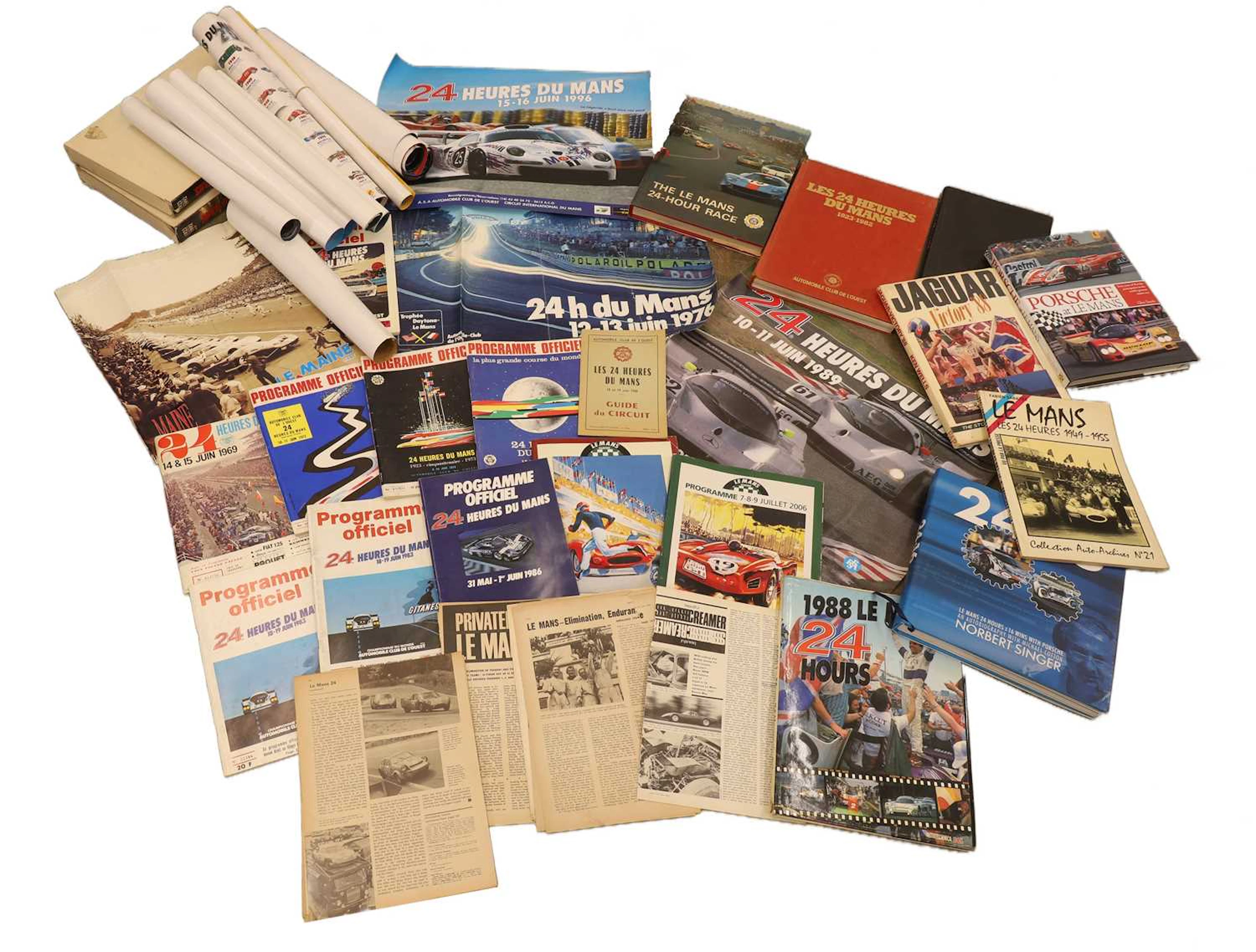 A collection of Le Mans programmes and other ephemera c.1960s and later