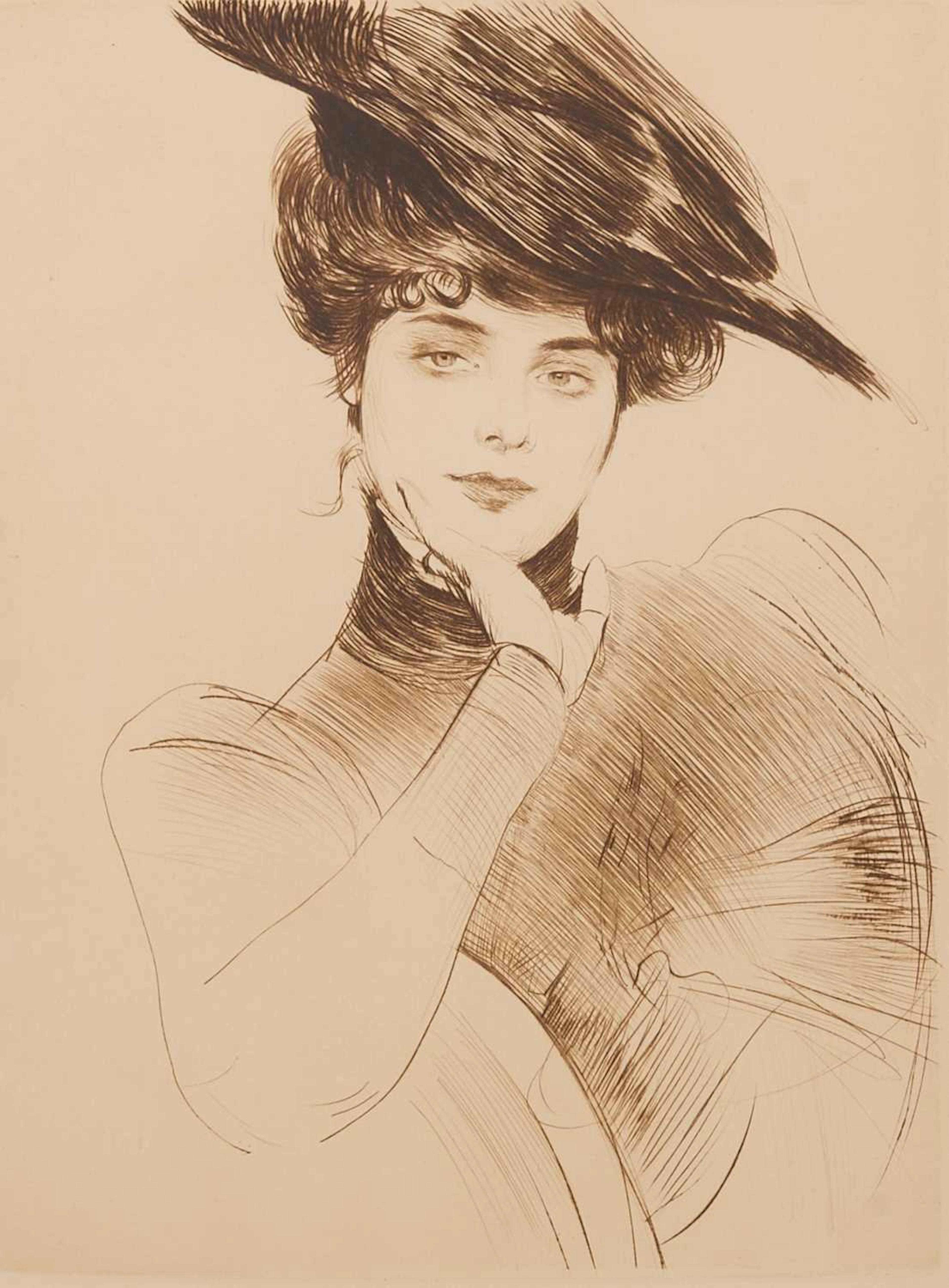 Paul César Helleu (French, 1859-1927) Study after Madame Chéruit