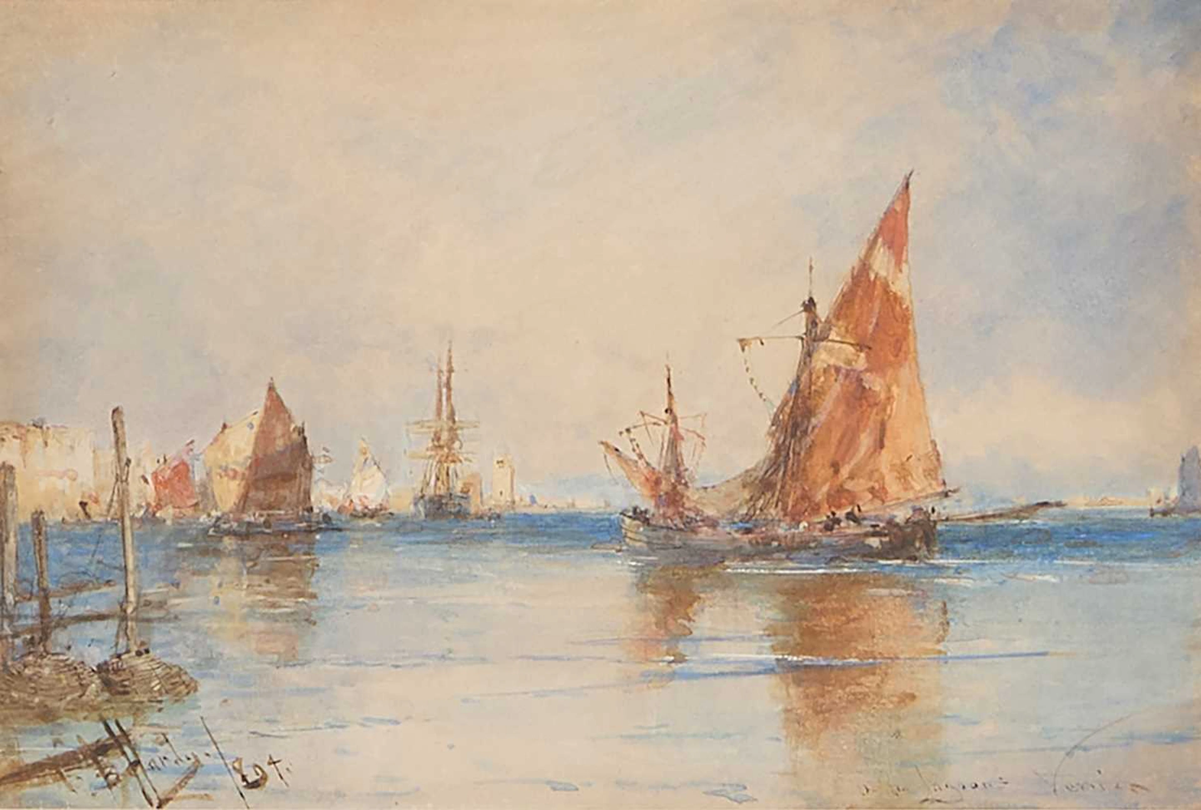 Thomas Bush Hardy (British, 1842-1897) 'On the Lagoon, Venice'