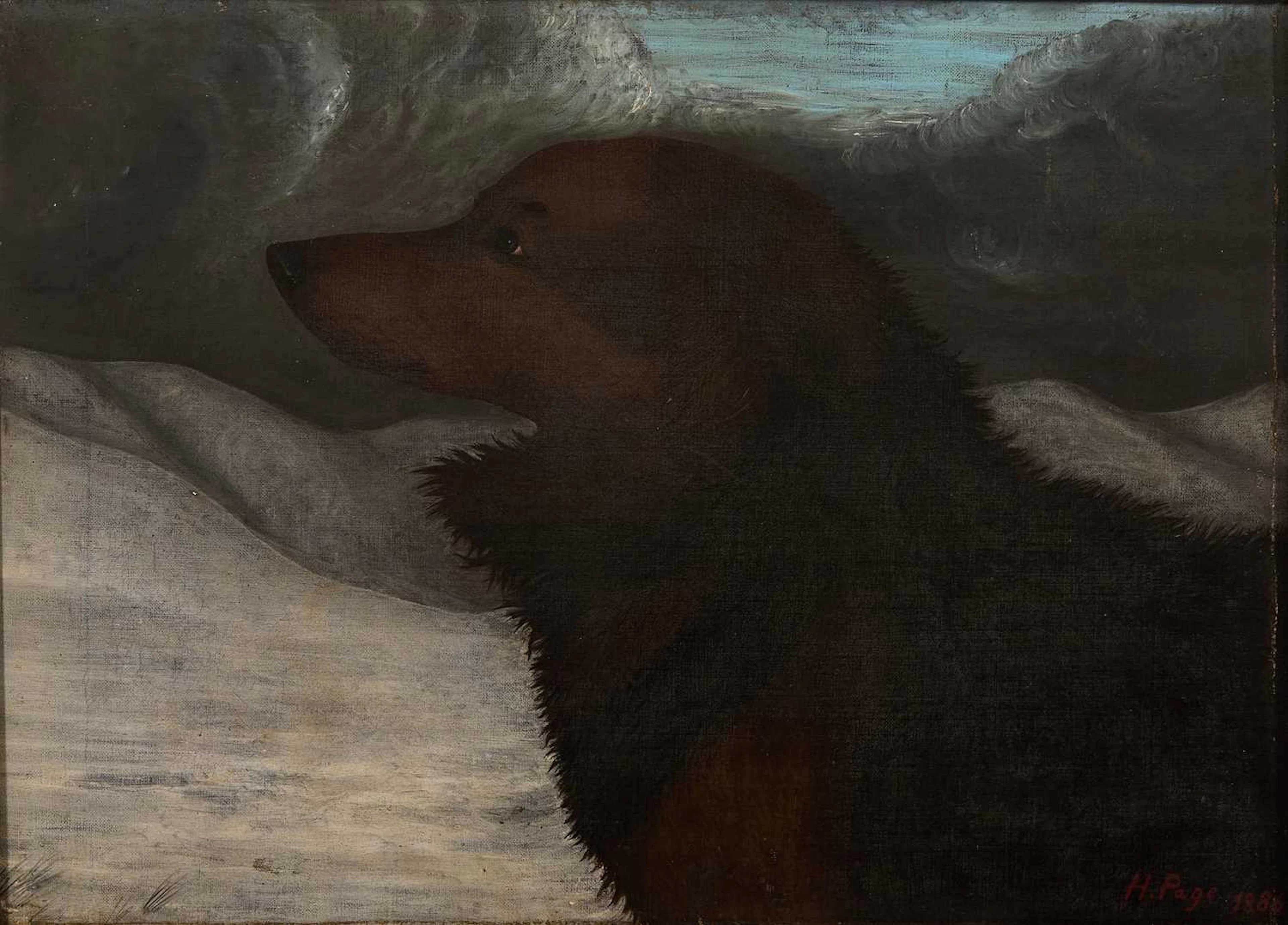 H... Page (British, 19th century) A dog in a winter landscape