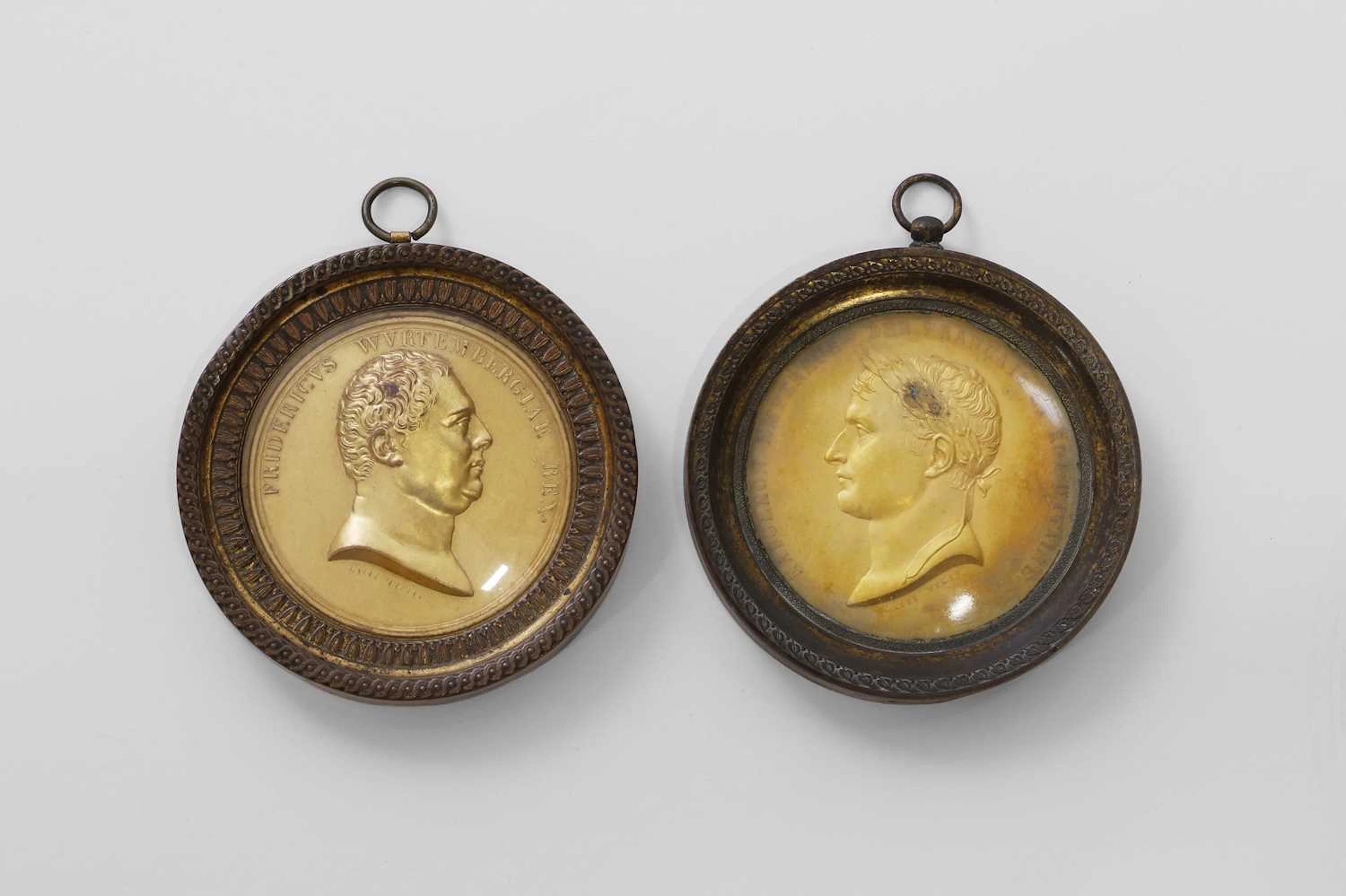 Two gilt-metal medallions after Claude Galle