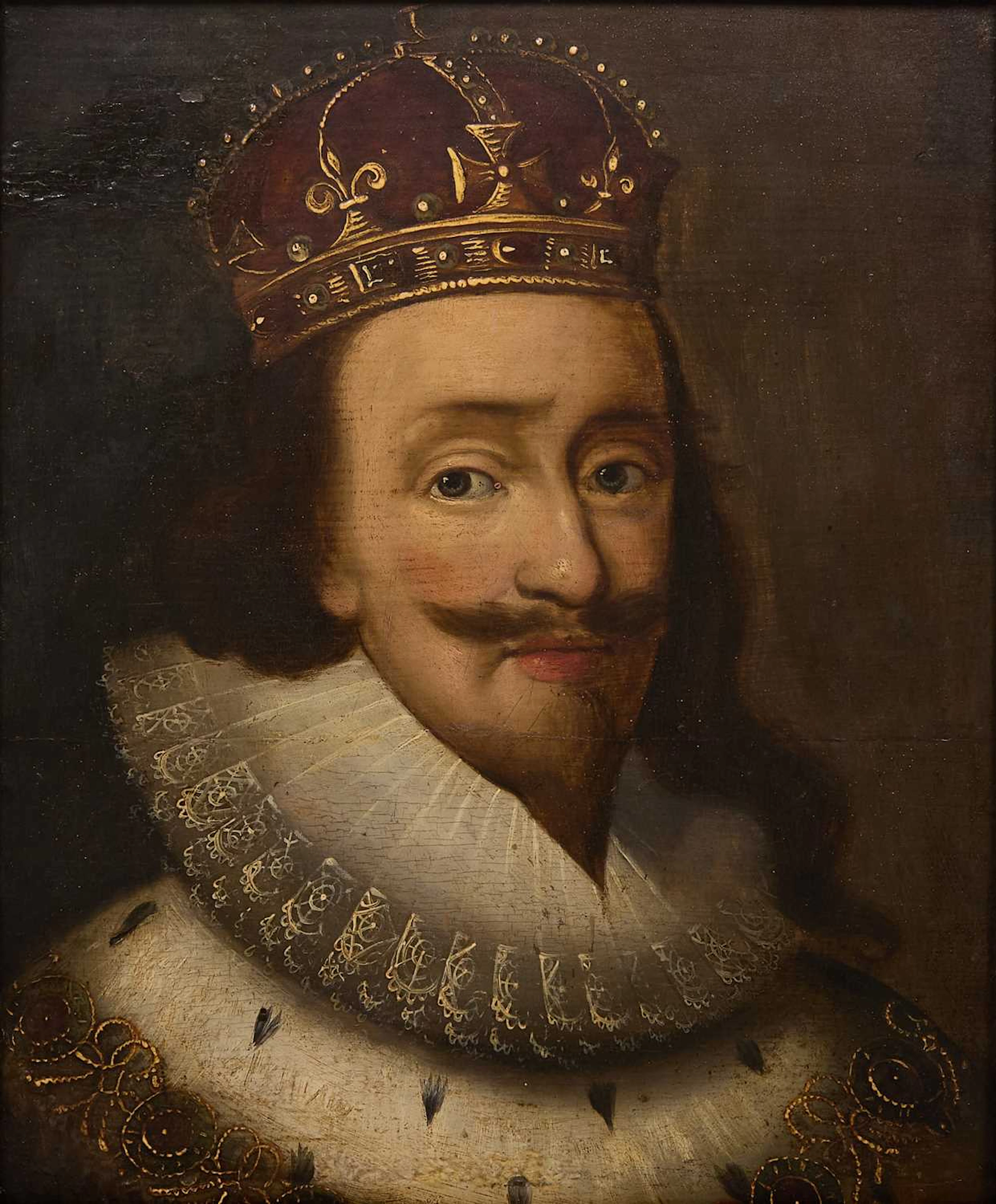 Follower of Daniel Mytens Portrait of King Charles I, head and shoulders