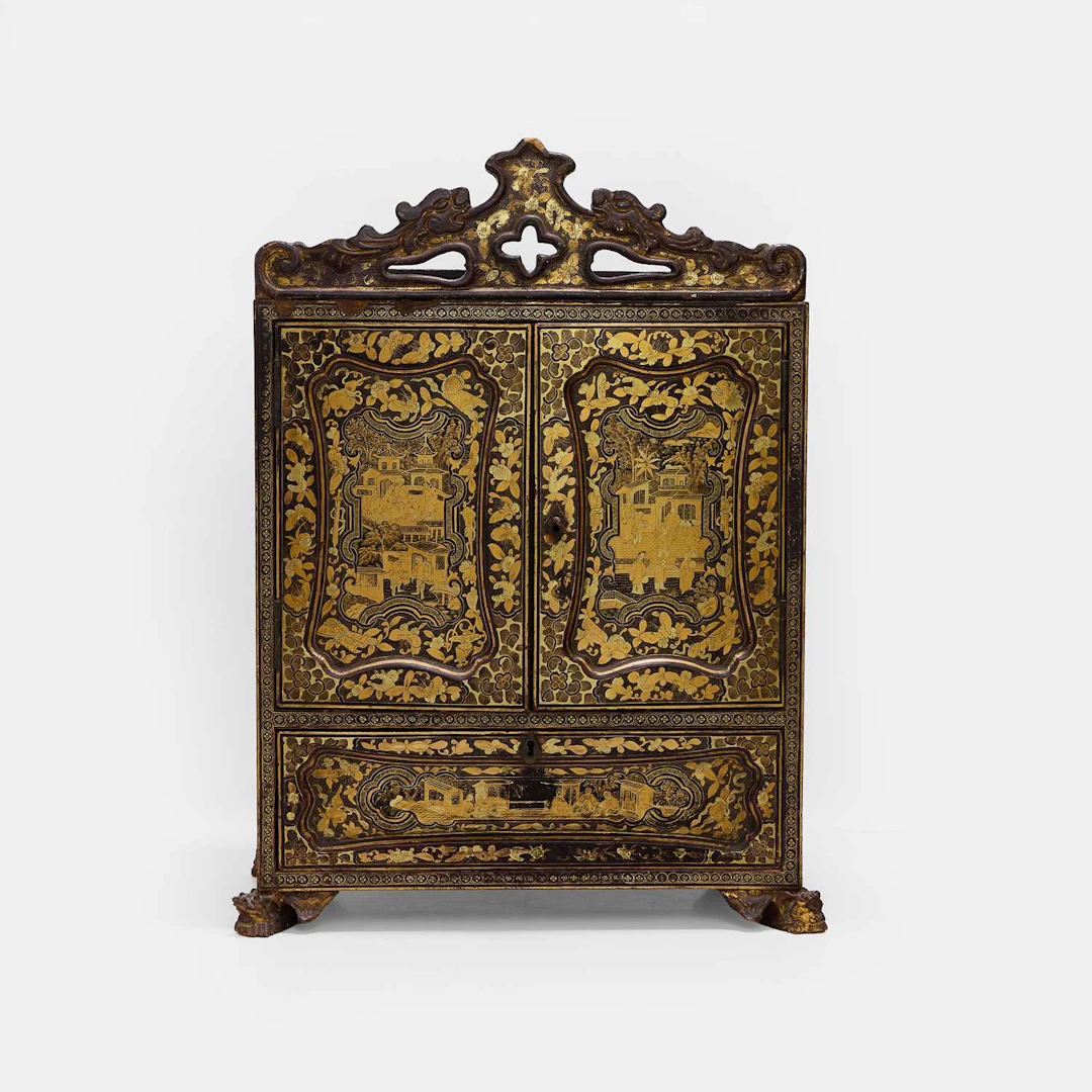 A Chinese gilt-lacquered table cabinet circa 1900