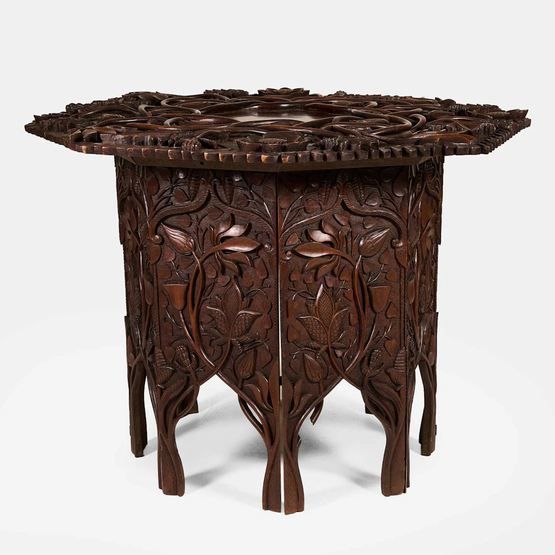 An Anglo-Indian carved hardwood octagonal occasional table late 19th/early