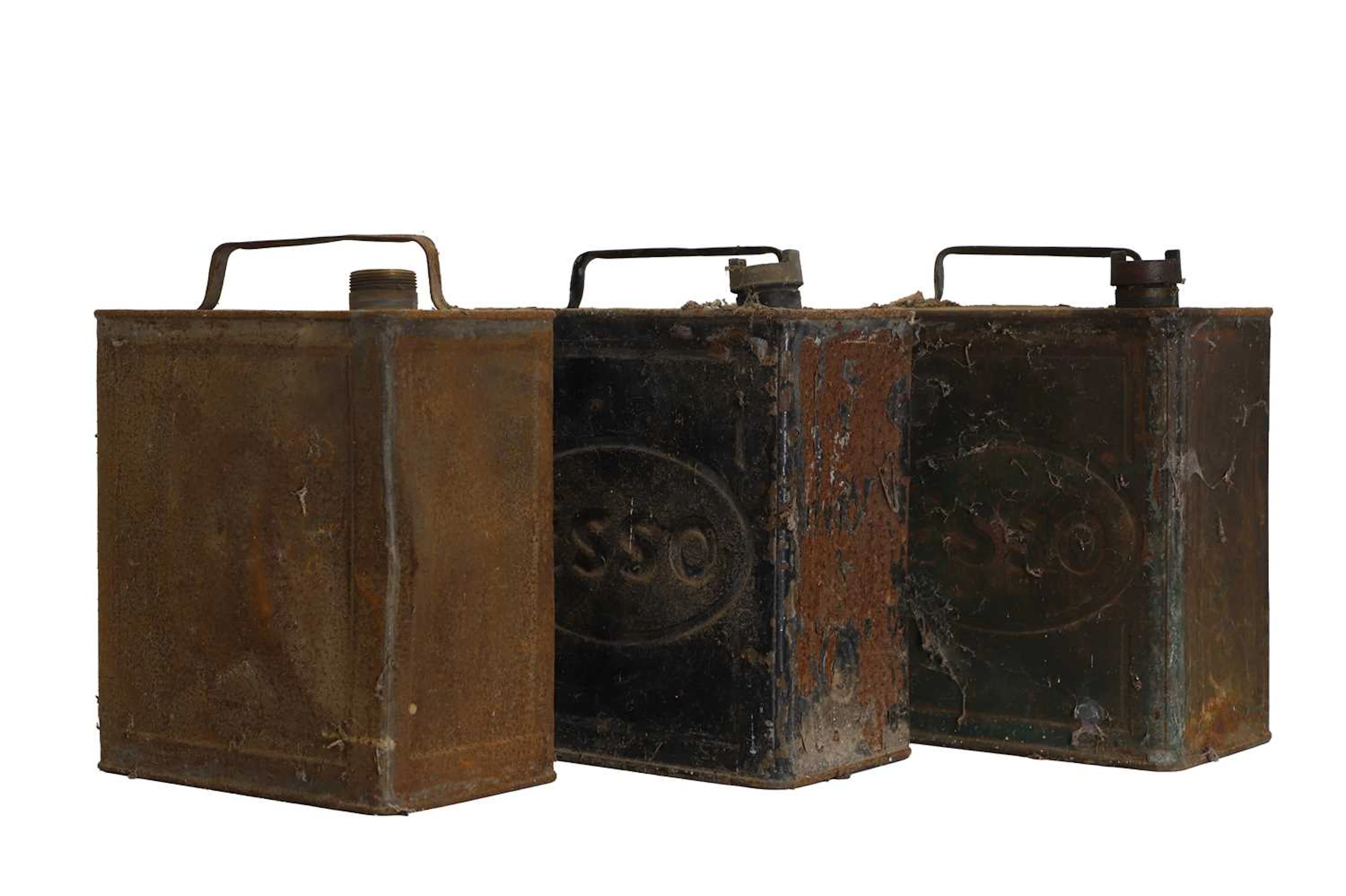 Three gallon petrol cans early 20th century