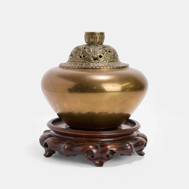 A Chinese bronze incense burner Qing dynasty (1644-1911)