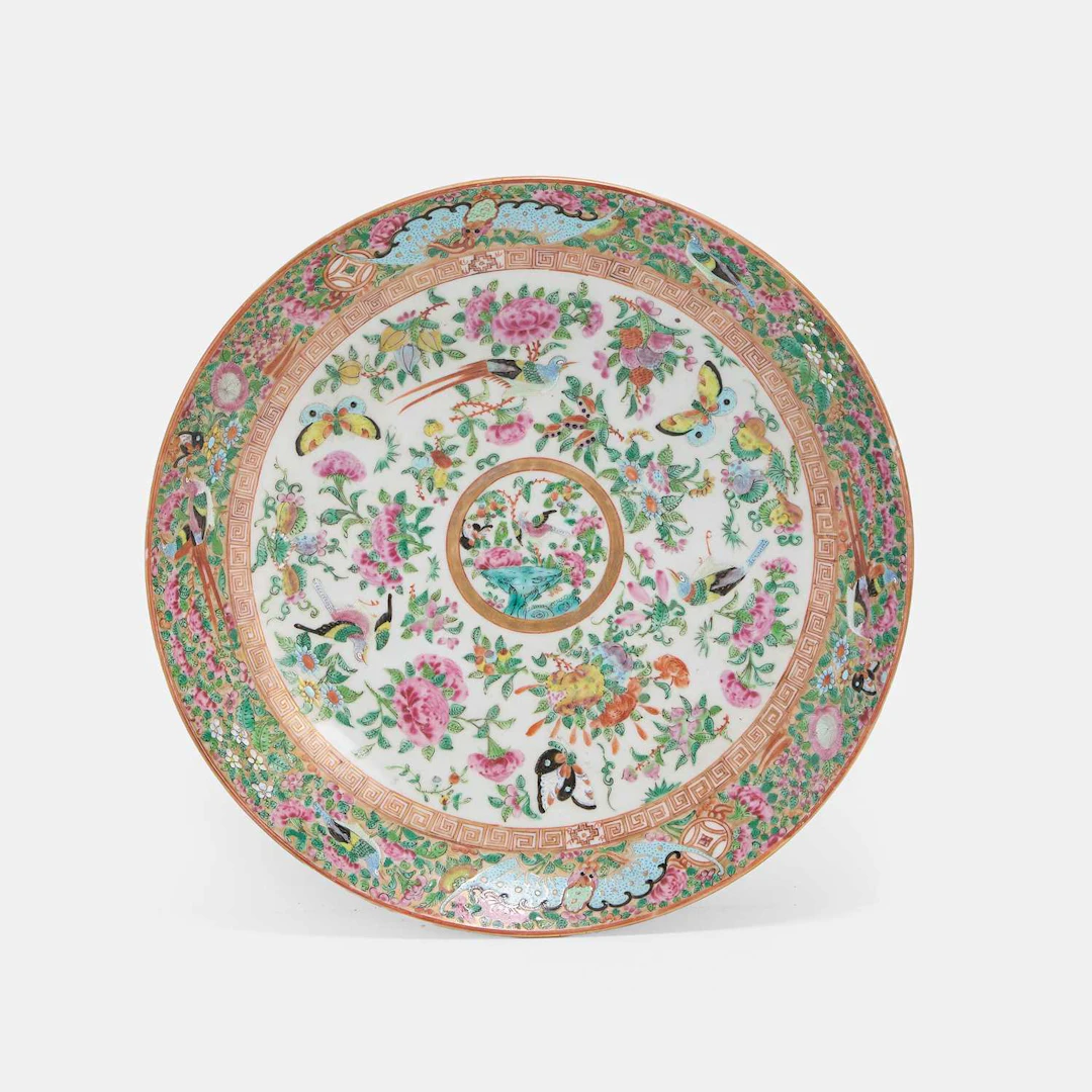 A Chinese Cantonese famille rose plate late 19th century