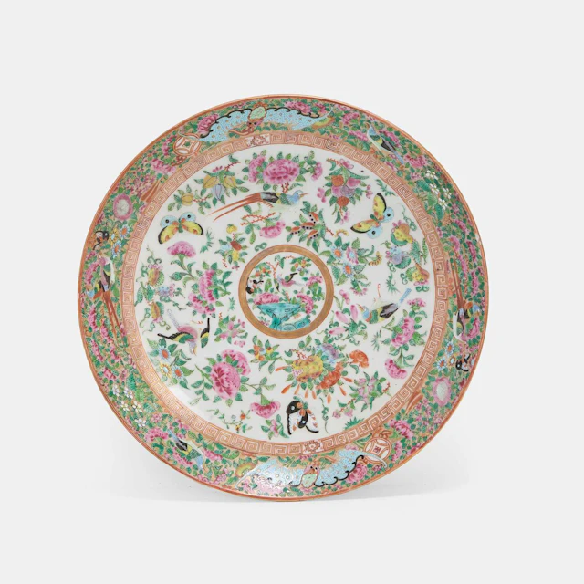 A Chinese Cantonese famille rose plate late 19th century