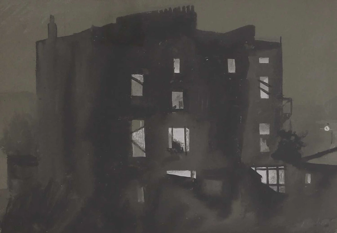 ▲ Reuben Mednikoff (British, 1906-1972) A night-time view of a house