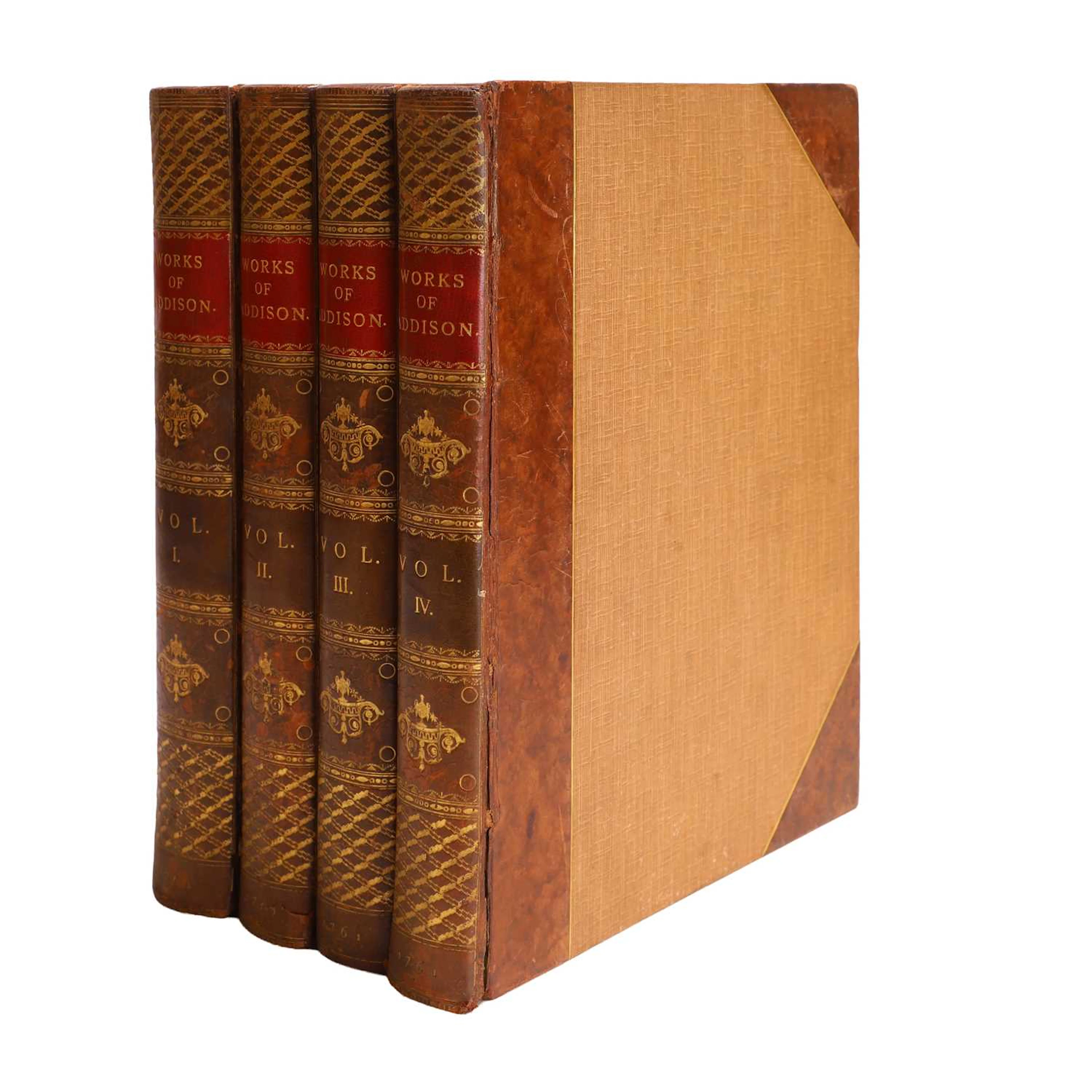 First Baskerville Edition: Addison, Joseph: The works, in 4 Vols.